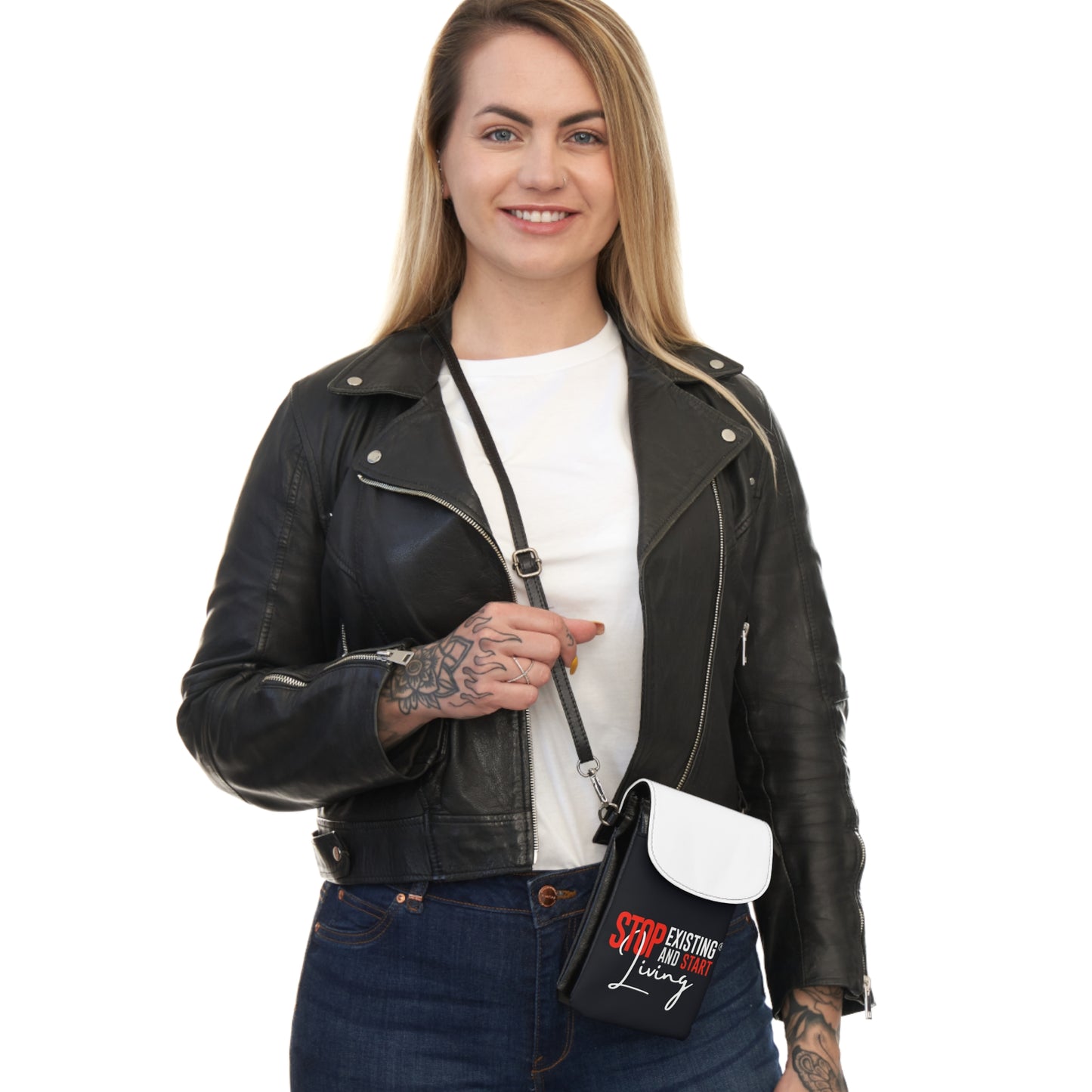 STOP EXISTING & START LIVING Small Cell Phone Wallet