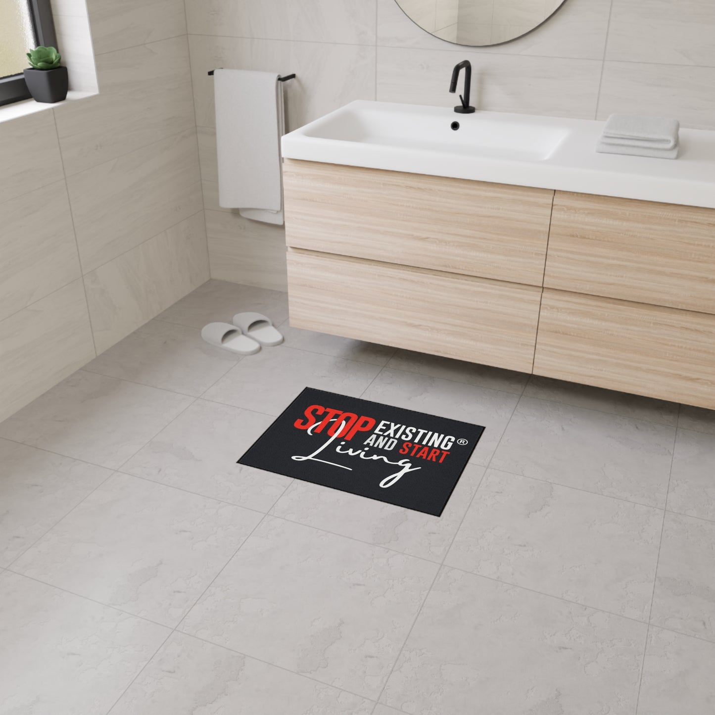 STOP EXISTING & START LIVING Heavy Duty Floor Mat