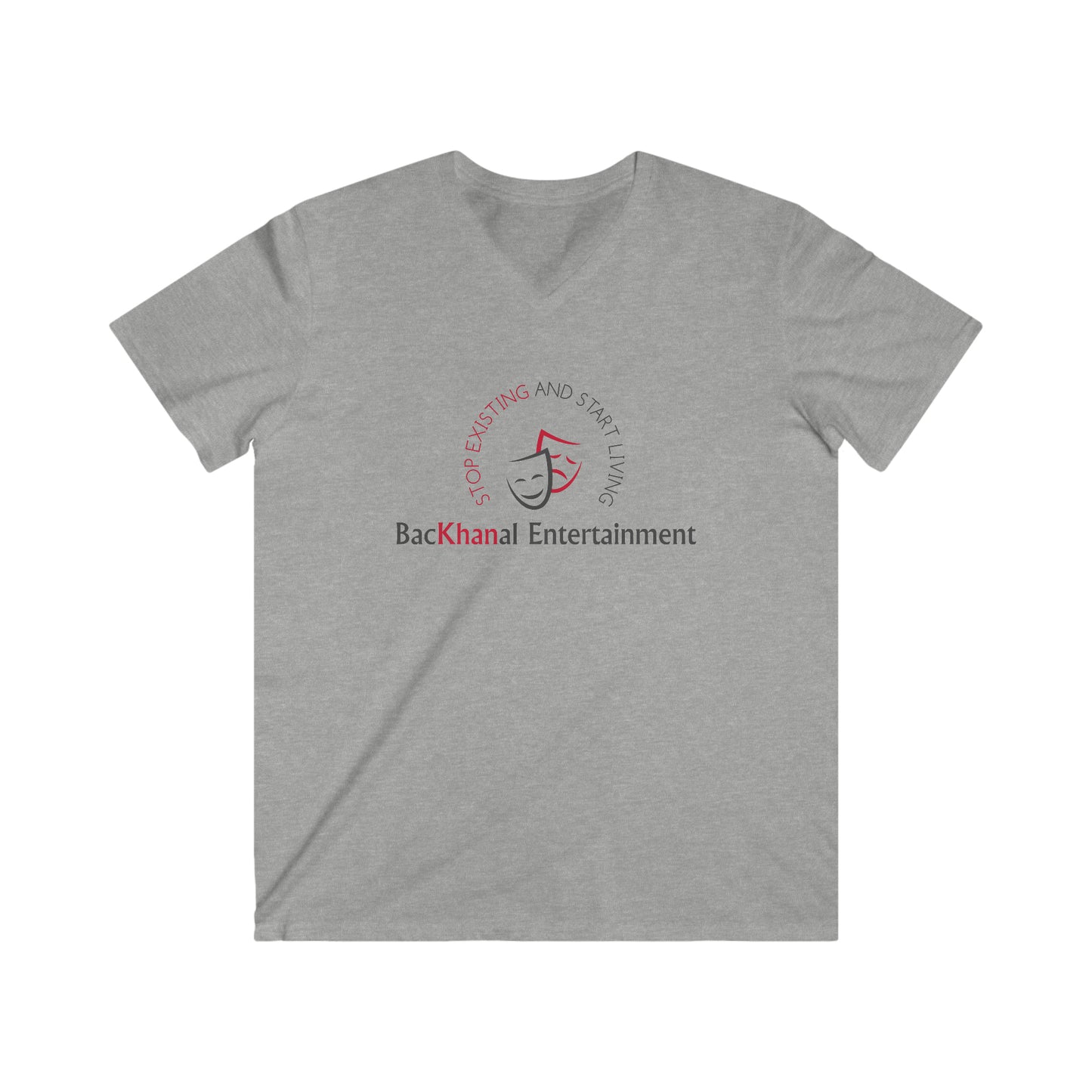BACKHANAL ENTERTAINMENT Men's Fitted V-Neck Short Sleeve Tee