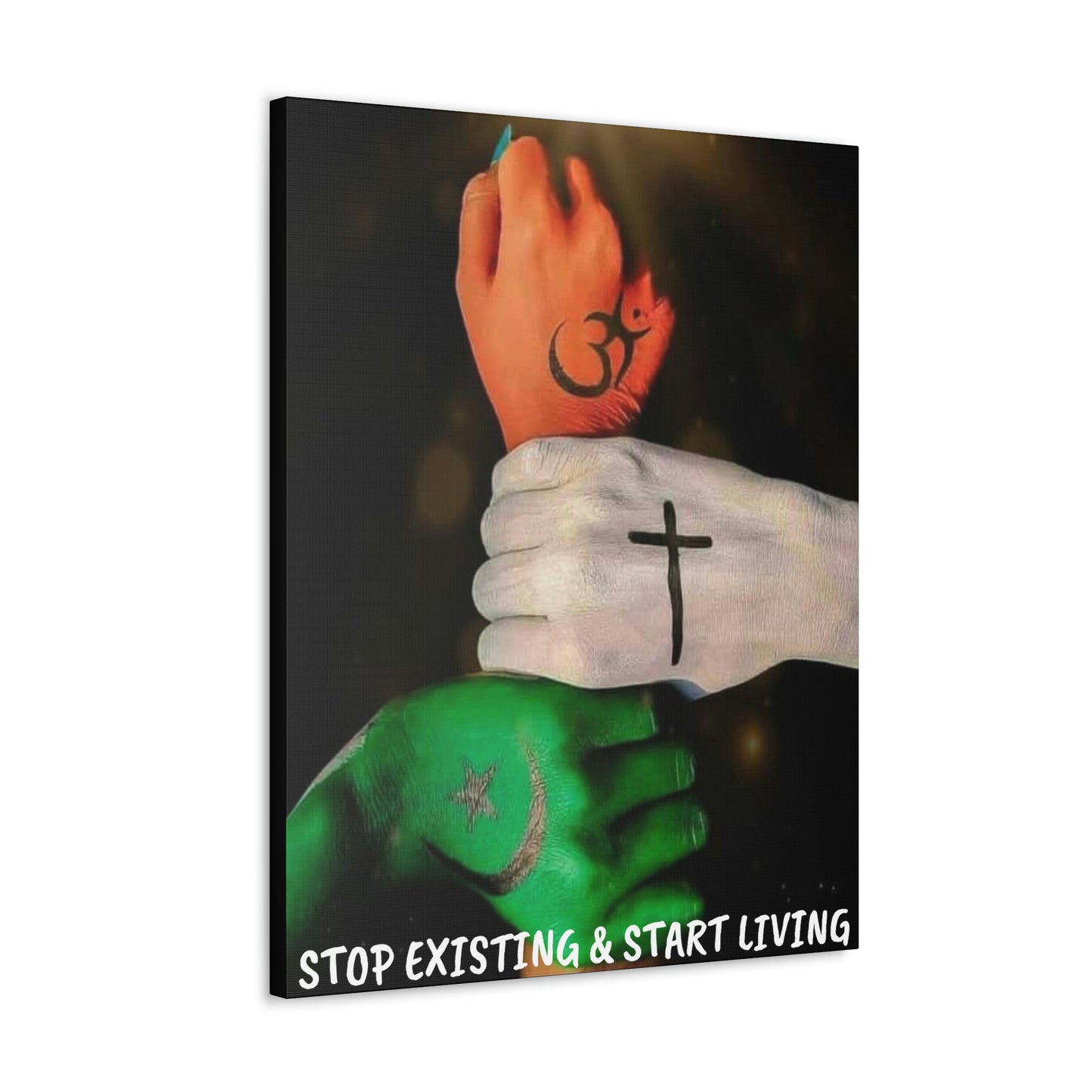 STOP EXISTING & START LIVING FAITH Canvas Gallery Wraps