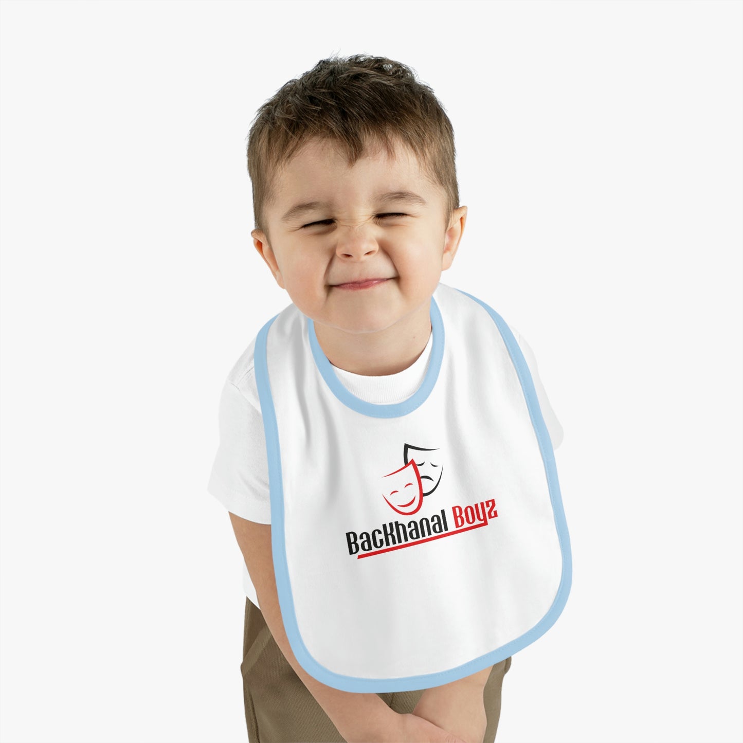 BACKHANAL MADE ME Baby Contrast Trim Jersey Bib
