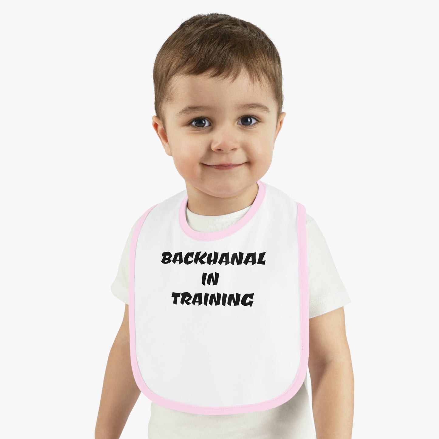 BACKHANAL IN TRAINING Baby Contrast Trim Jersey Bib
