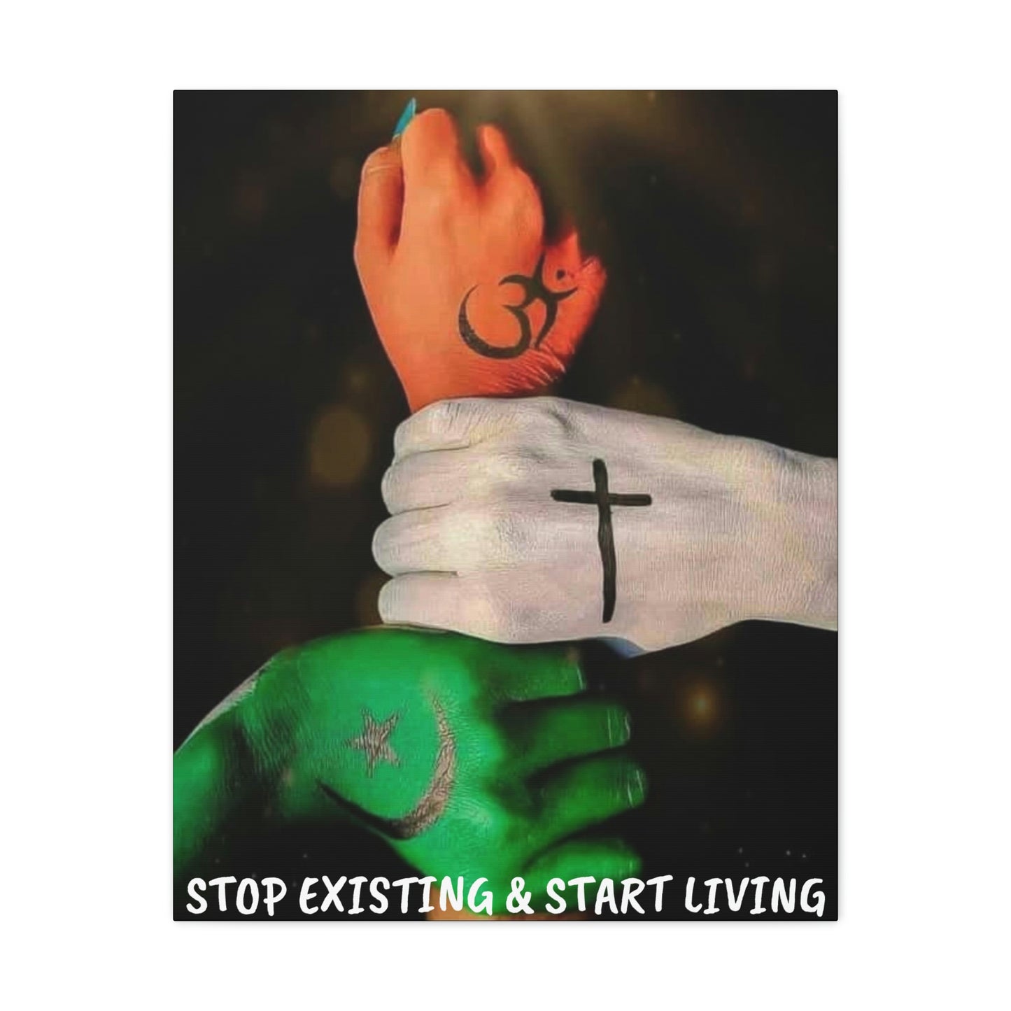 STOP EXISTING & START LIVING FAITH Canvas Gallery Wraps