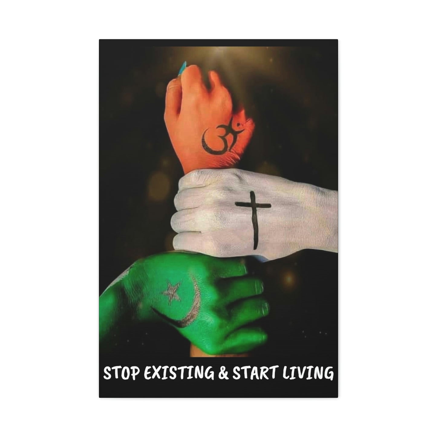 STOP EXISTING & START LIVING FAITH Canvas Gallery Wraps