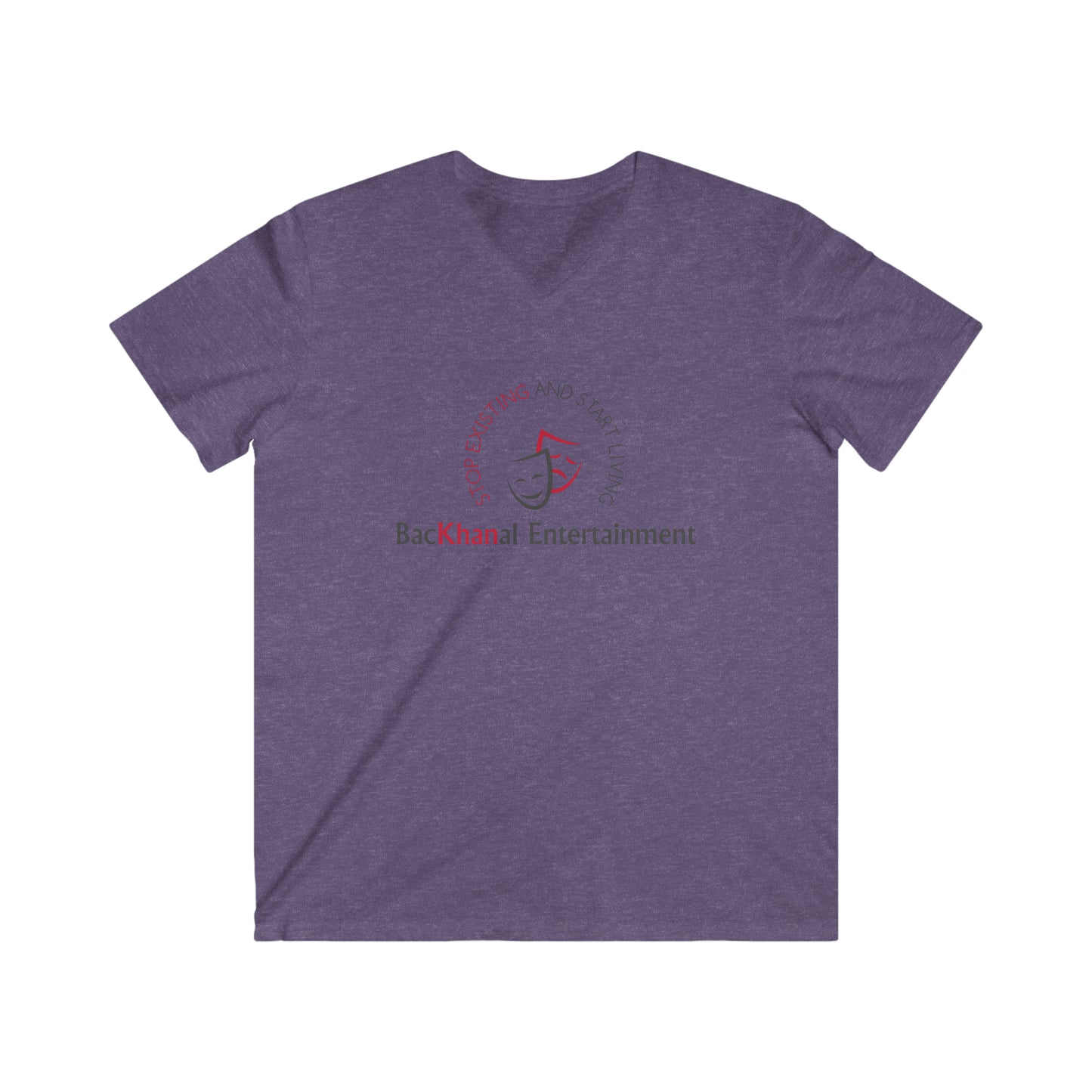BACKHANAL ENTERTAINMENT Men's Fitted V-Neck Short Sleeve Tee