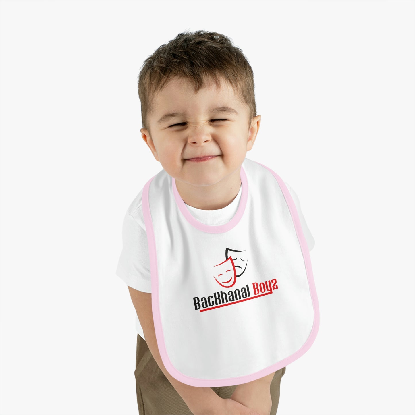 BACKHANAL MADE ME Baby Contrast Trim Jersey Bib