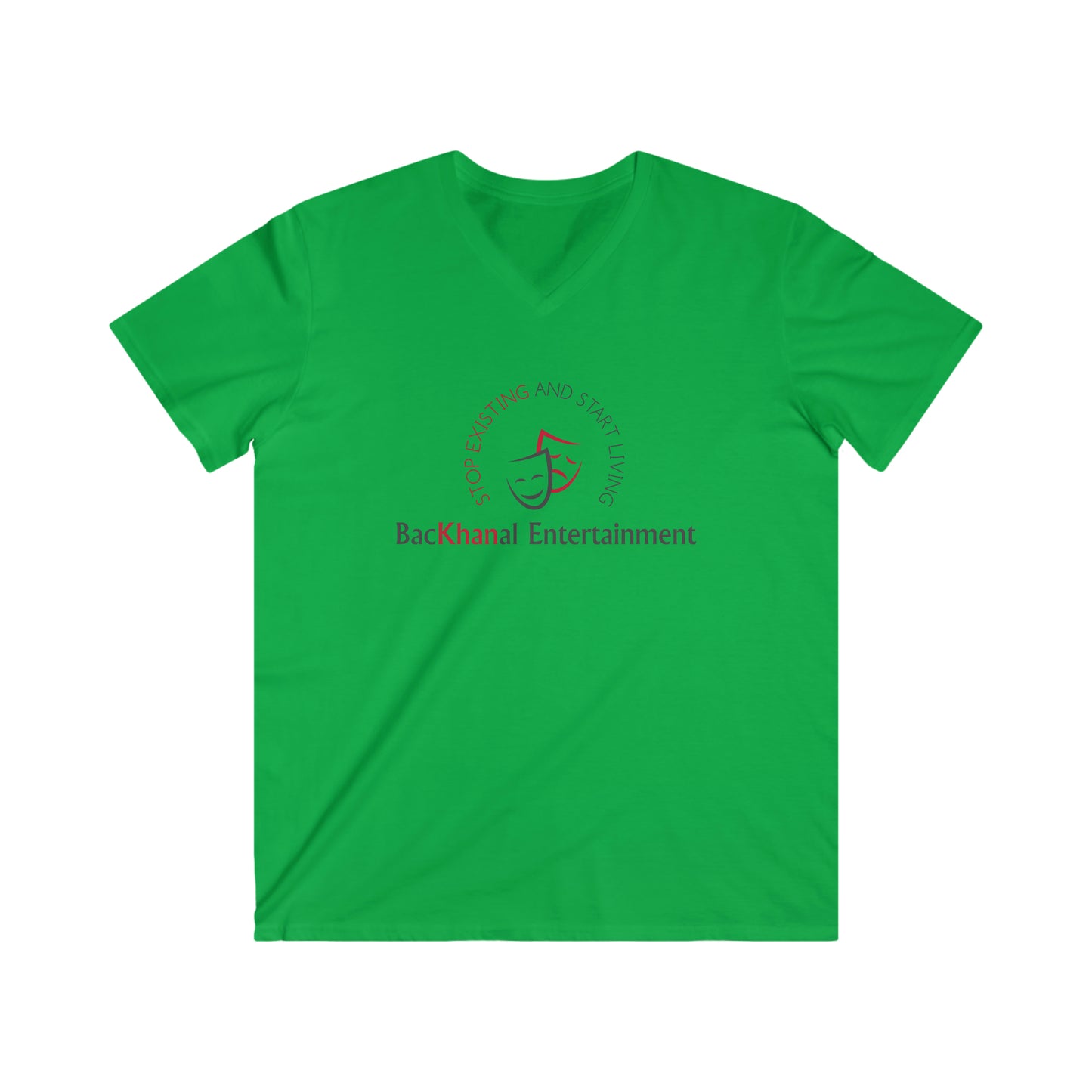 BACKHANAL ENTERTAINMENT Men's Fitted V-Neck Short Sleeve Tee