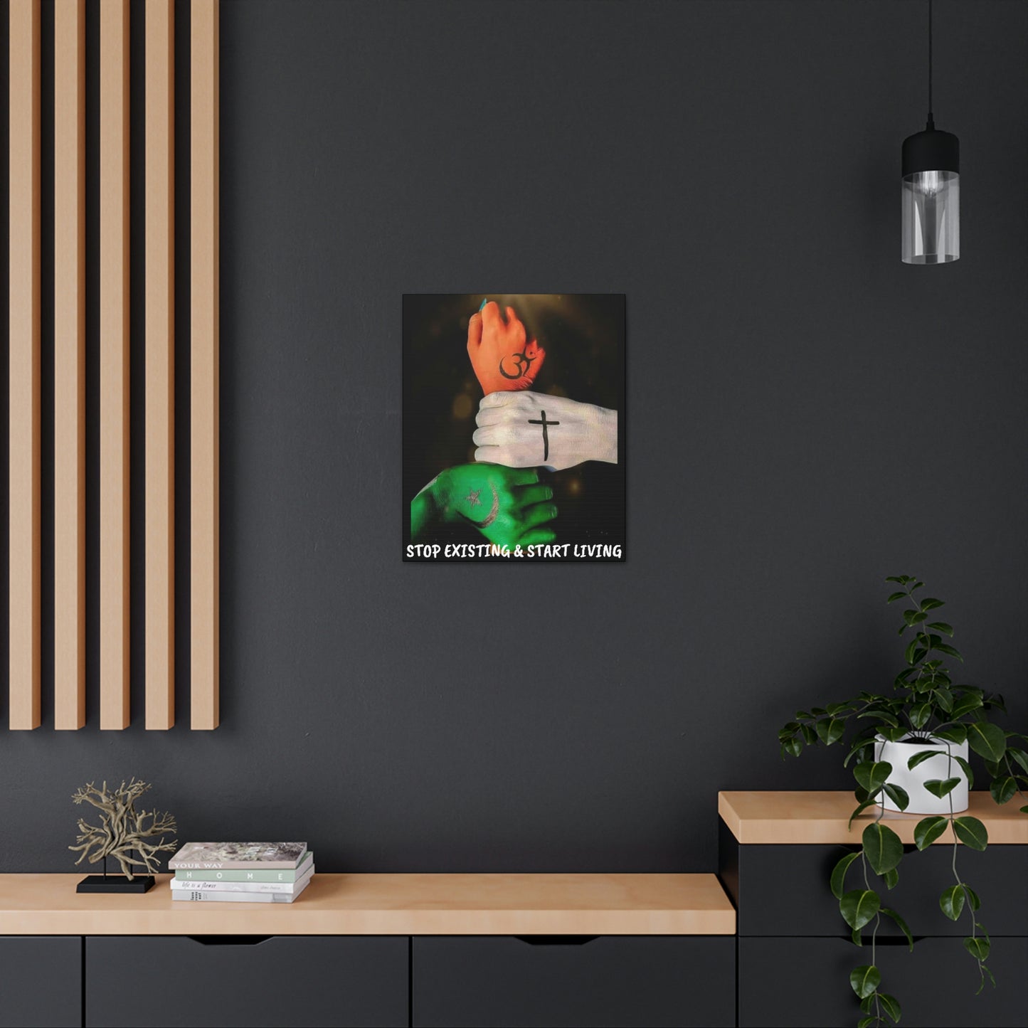 STOP EXISTING & START LIVING FAITH Canvas Gallery Wraps