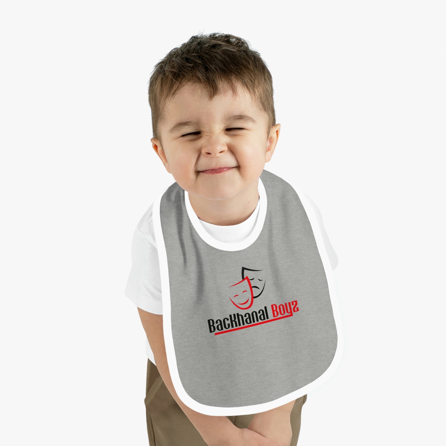 BACKHANAL MADE ME Baby Contrast Trim Jersey Bib