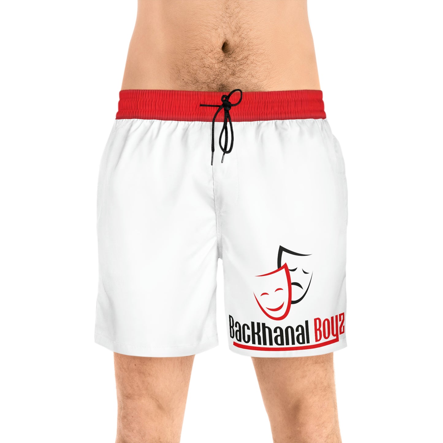 BACKHANAL BOYZ Men's Mid-Length Swim Shorts (AOP)