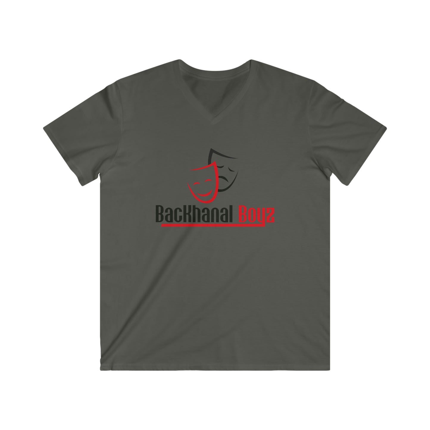 BACKHANAL Men's Fitted V-Neck Short Sleeve Tee