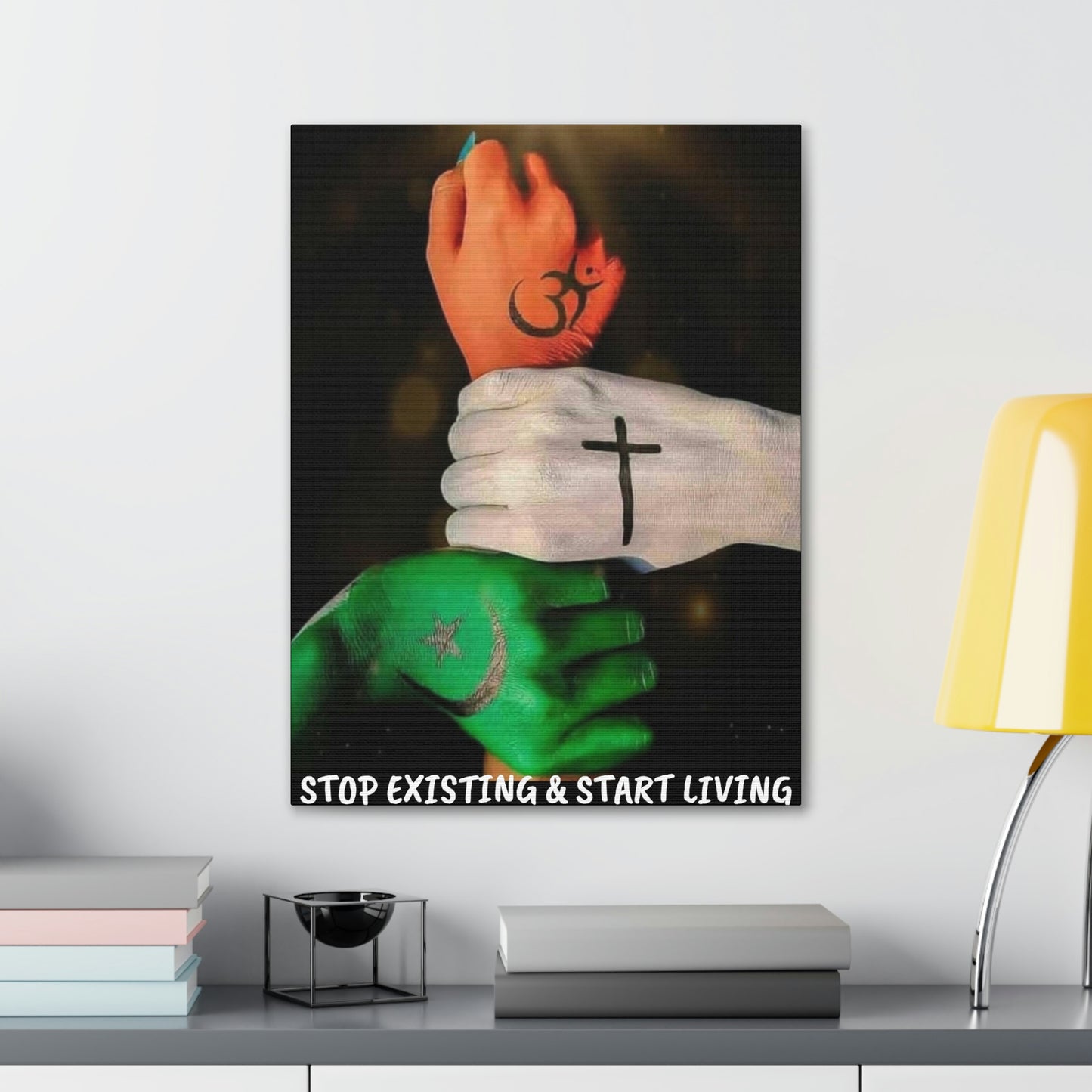 STOP EXISTING & START LIVING FAITH Canvas Gallery Wraps