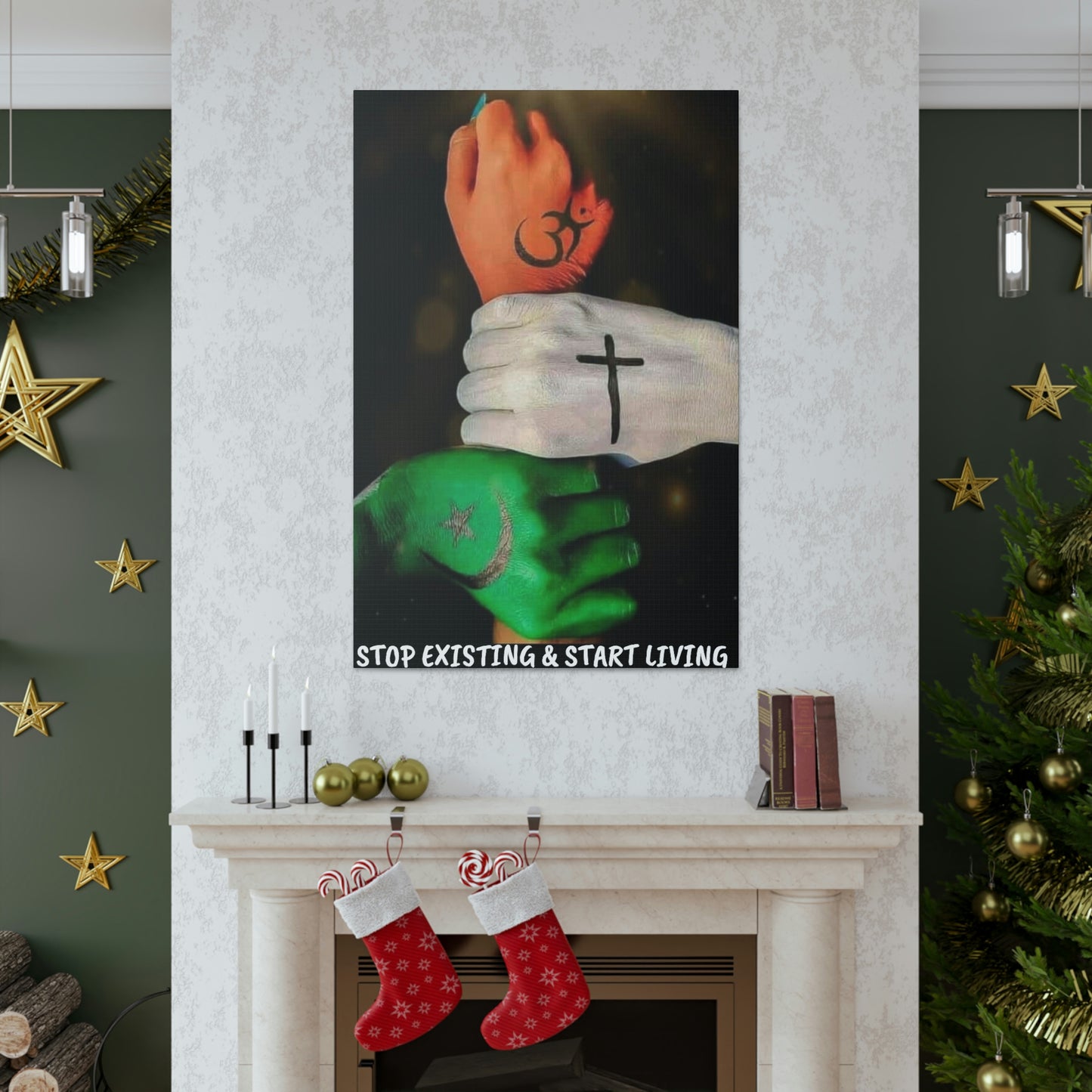 STOP EXISTING & START LIVING FAITH Canvas Gallery Wraps