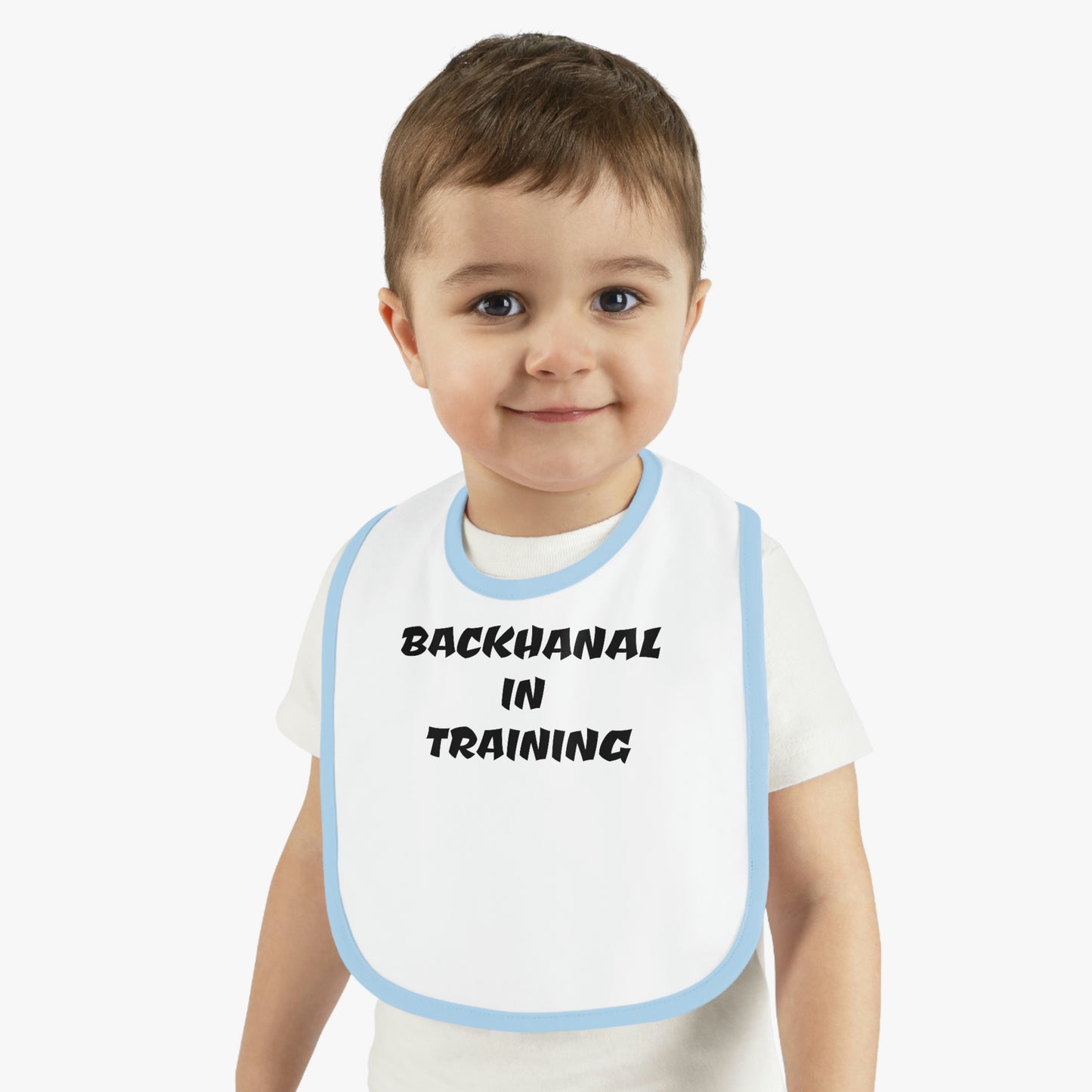 BACKHANAL IN TRAINING Baby Contrast Trim Jersey Bib