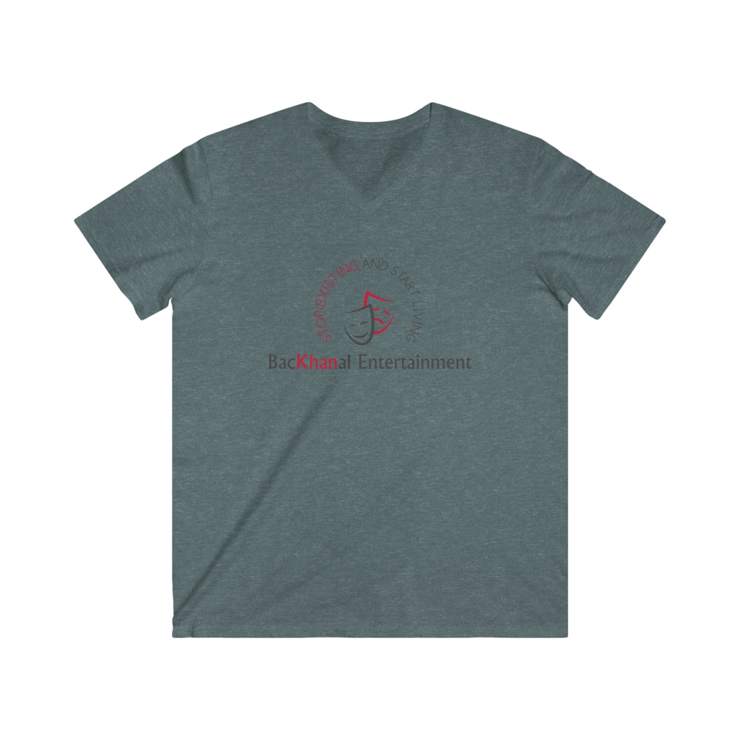BACKHANAL ENTERTAINMENT Men's Fitted V-Neck Short Sleeve Tee