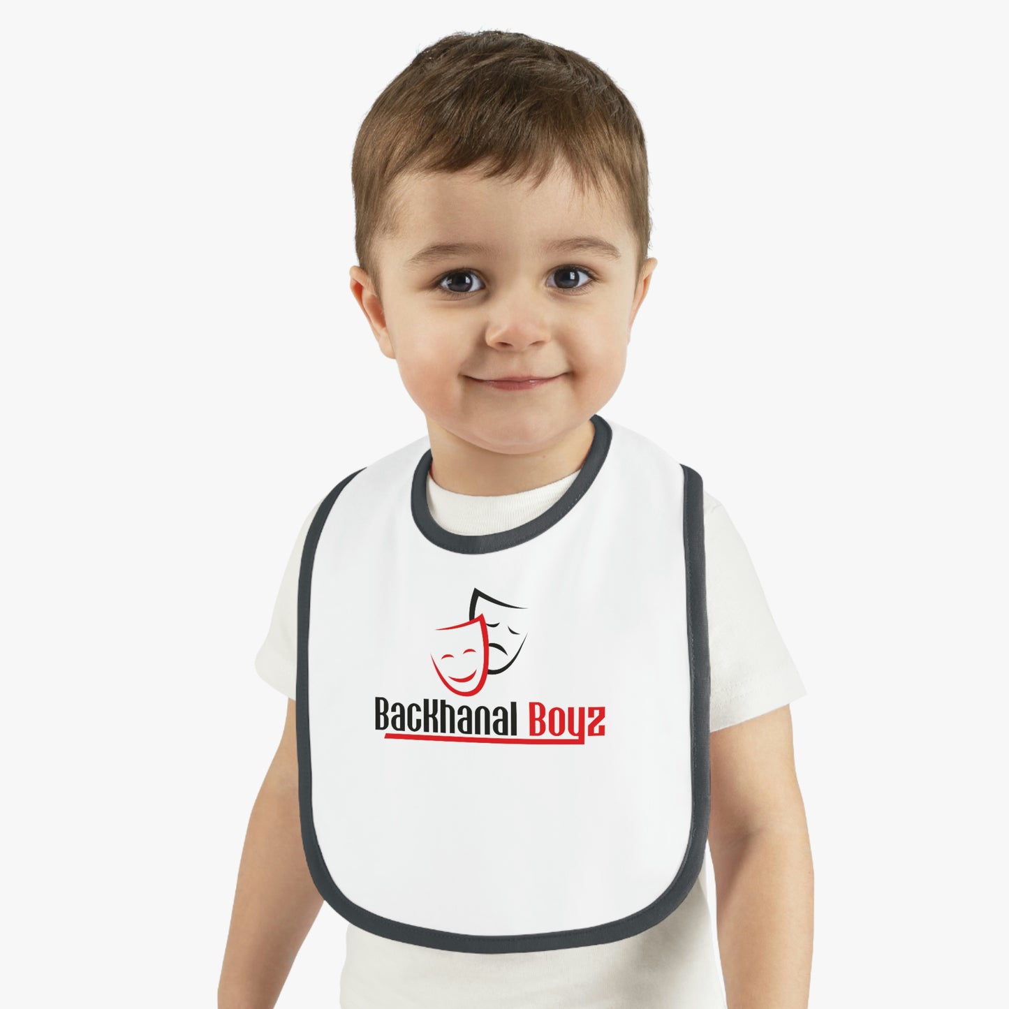 BACKHANAL MADE ME Baby Contrast Trim Jersey Bib