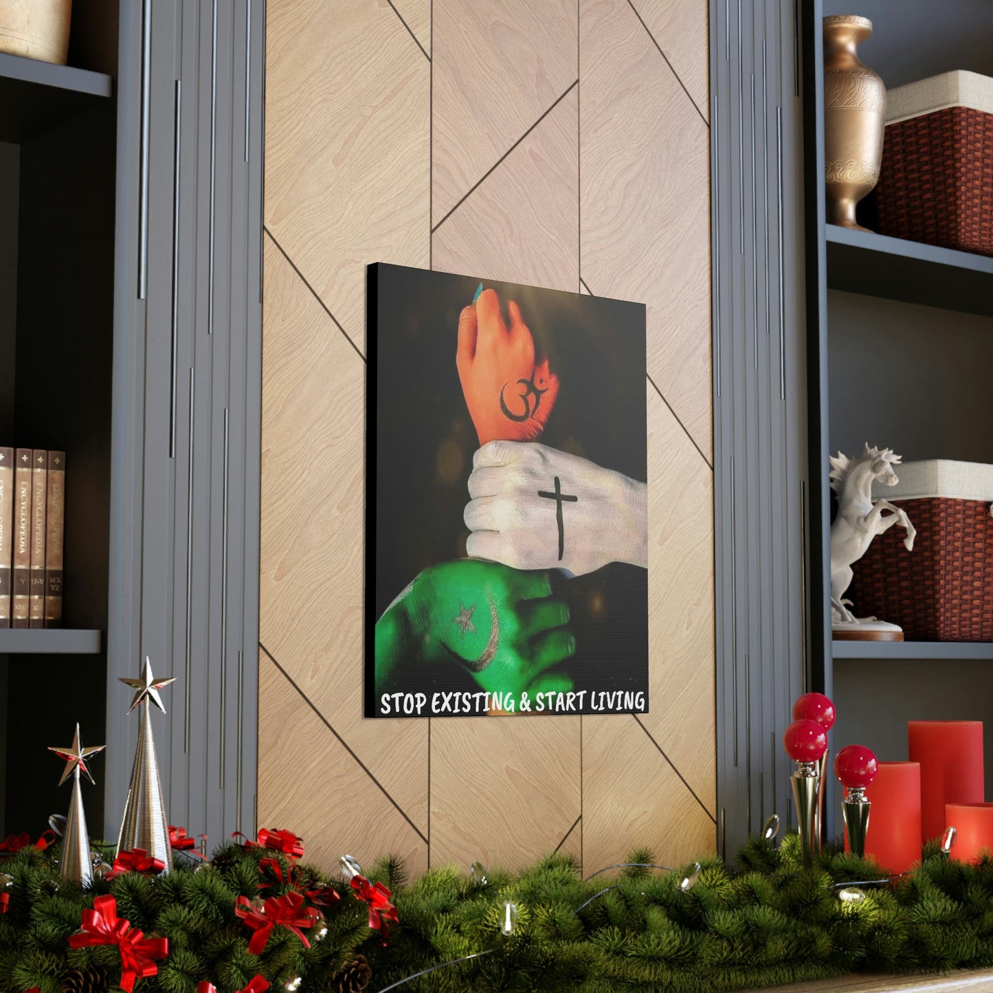 STOP EXISTING & START LIVING FAITH Canvas Gallery Wraps