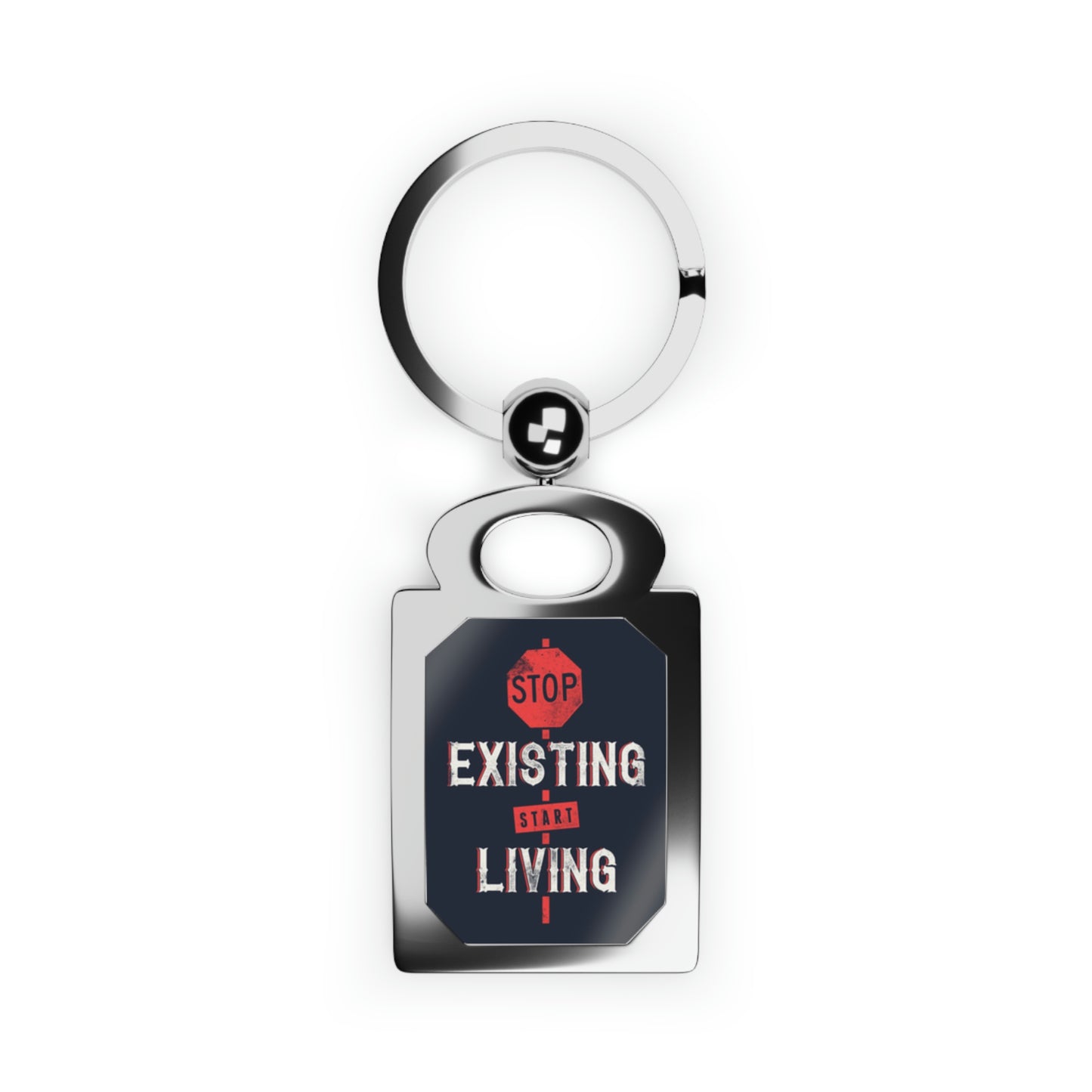 STOP EXISTING & START LIVING Rectangle Photo Keyring