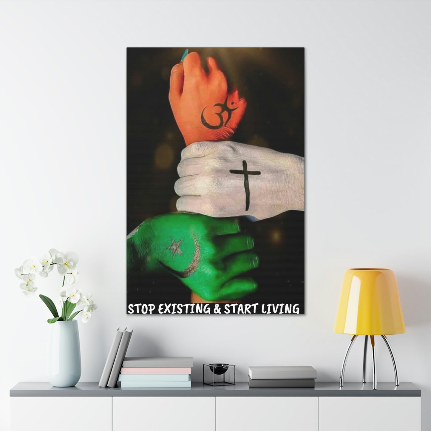 STOP EXISTING & START LIVING FAITH Canvas Gallery Wraps