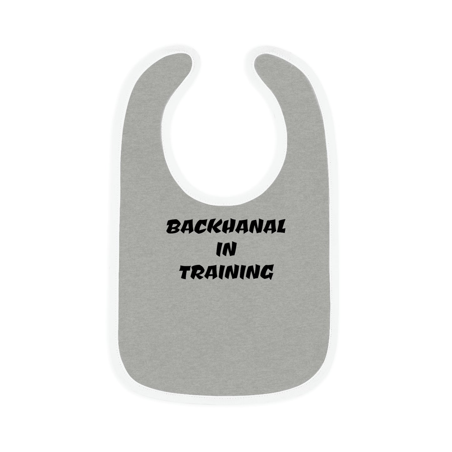 BACKHANAL IN TRAINING Baby Contrast Trim Jersey Bib
