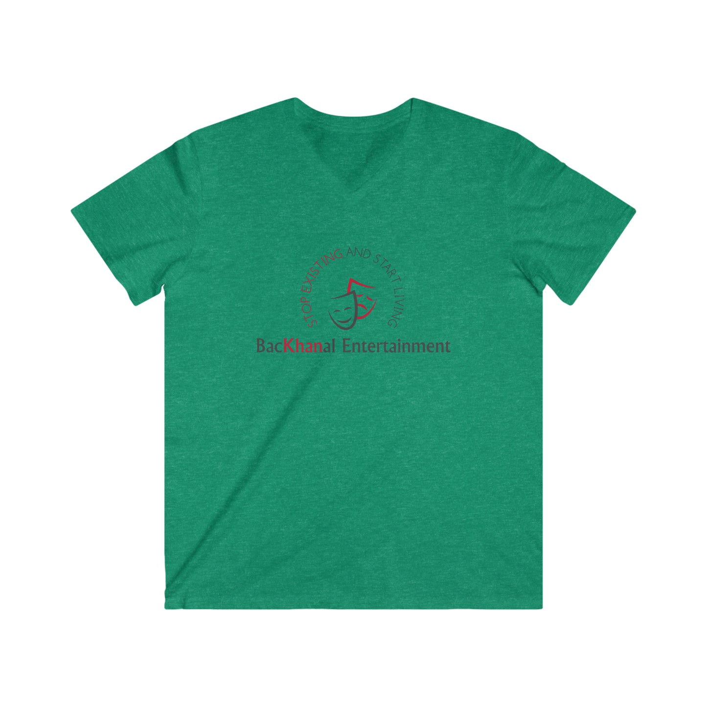 BACKHANAL ENTERTAINMENT Men's Fitted V-Neck Short Sleeve Tee