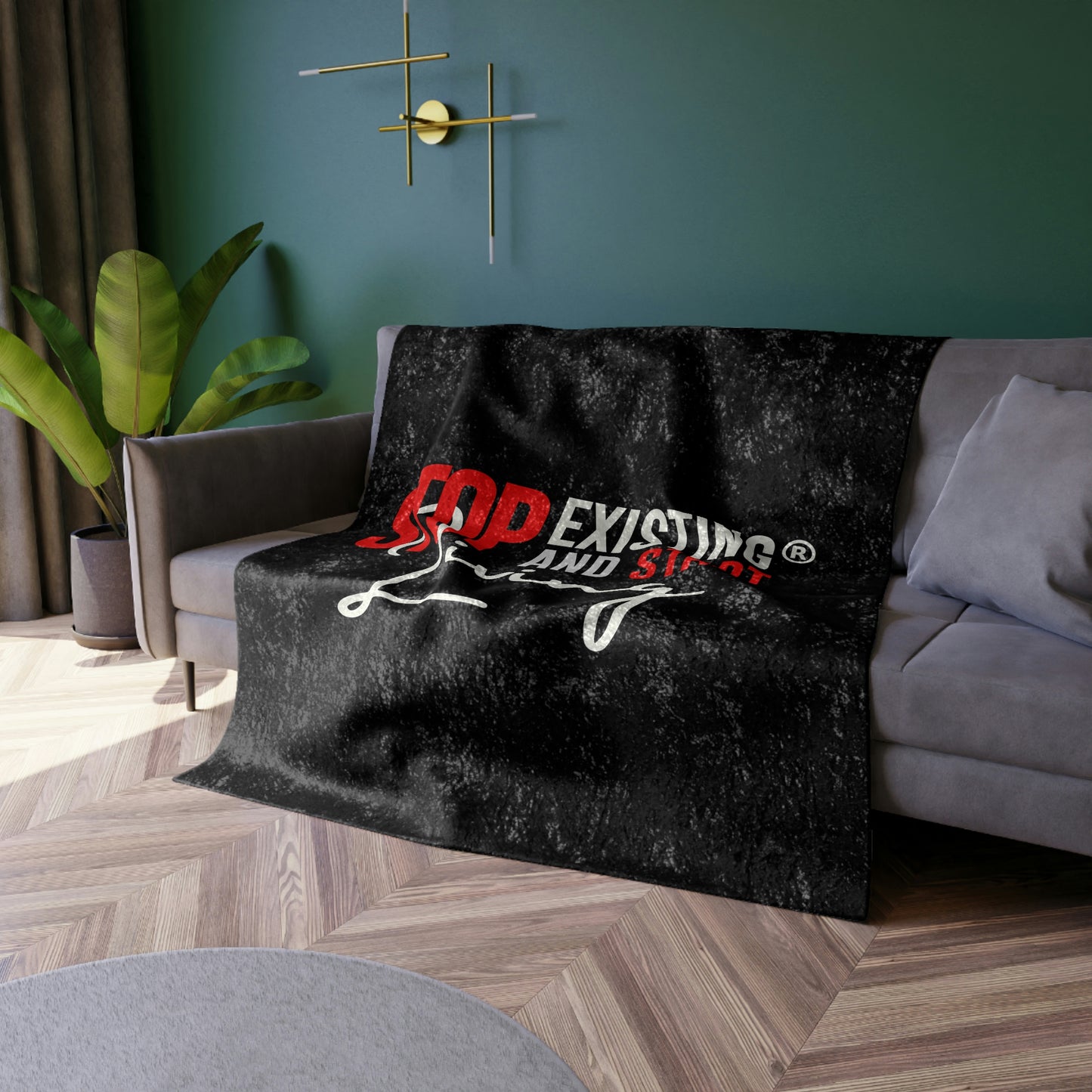 STOP EXISTING & START LIVING Crushed Velvet Blanket