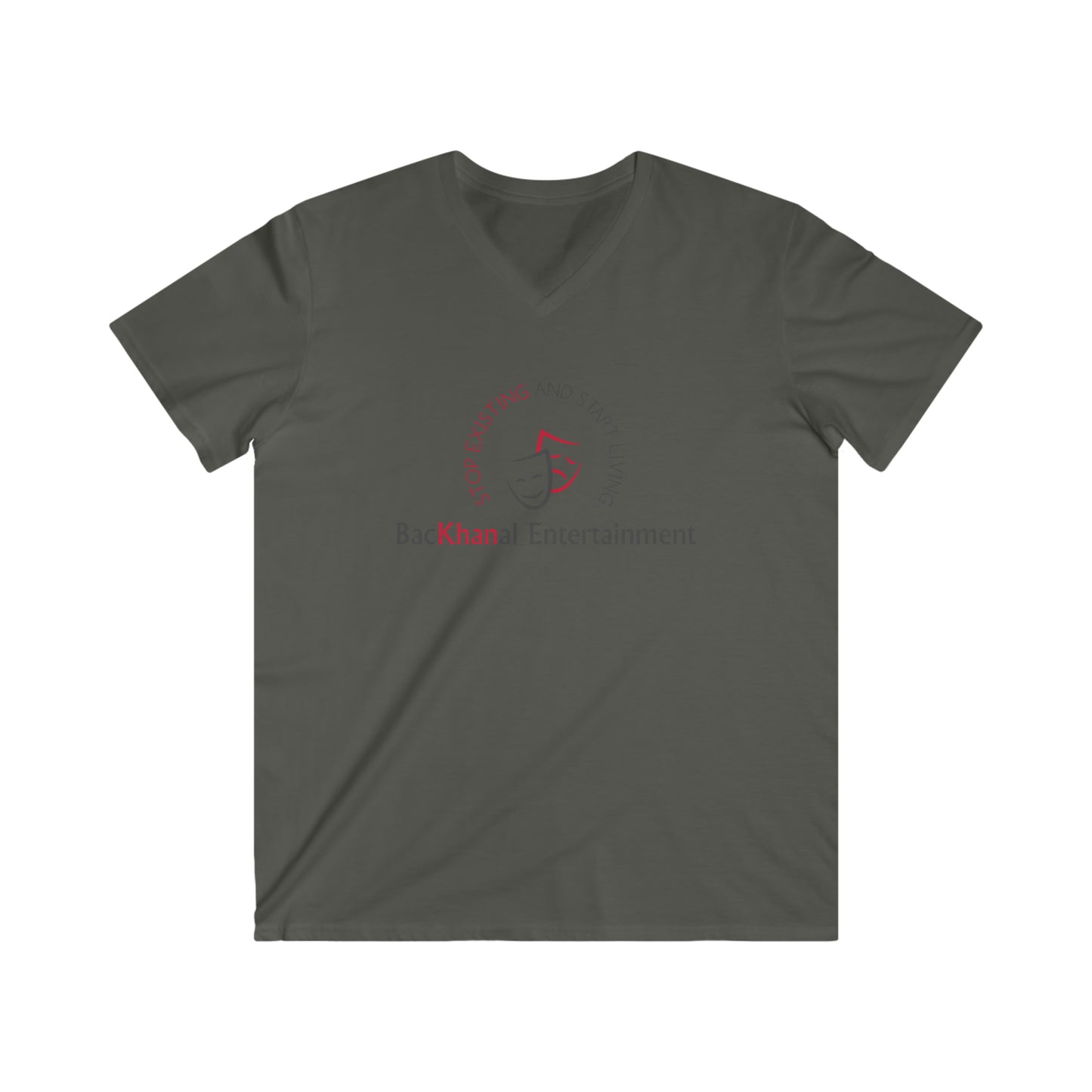 BACKHANAL ENTERTAINMENT Men's Fitted V-Neck Short Sleeve Tee