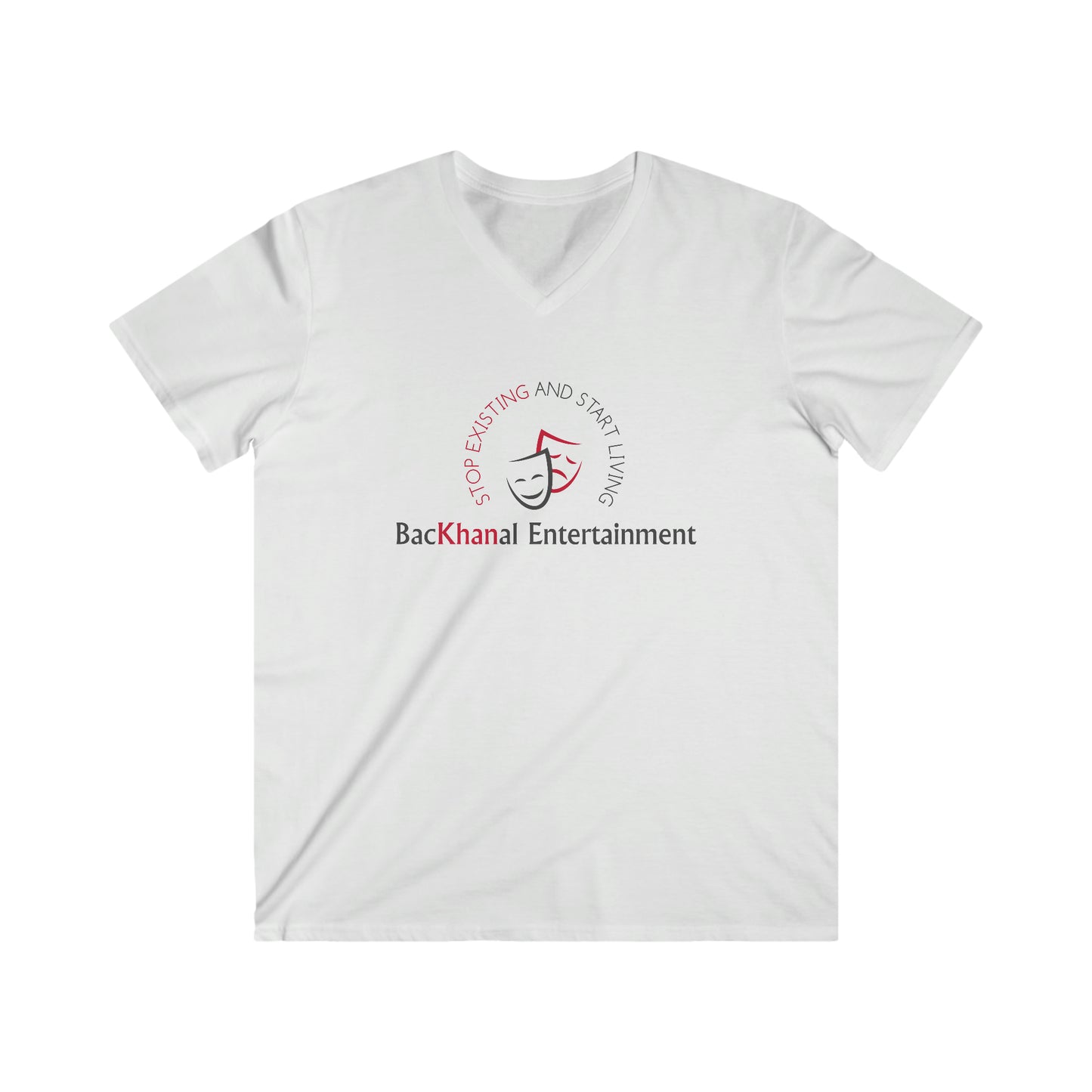 BACKHANAL ENTERTAINMENT Men's Fitted V-Neck Short Sleeve Tee