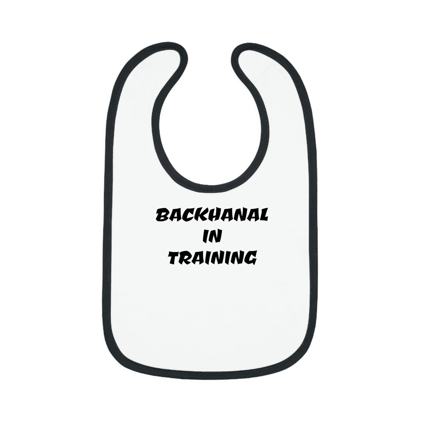 BACKHANAL IN TRAINING Baby Contrast Trim Jersey Bib