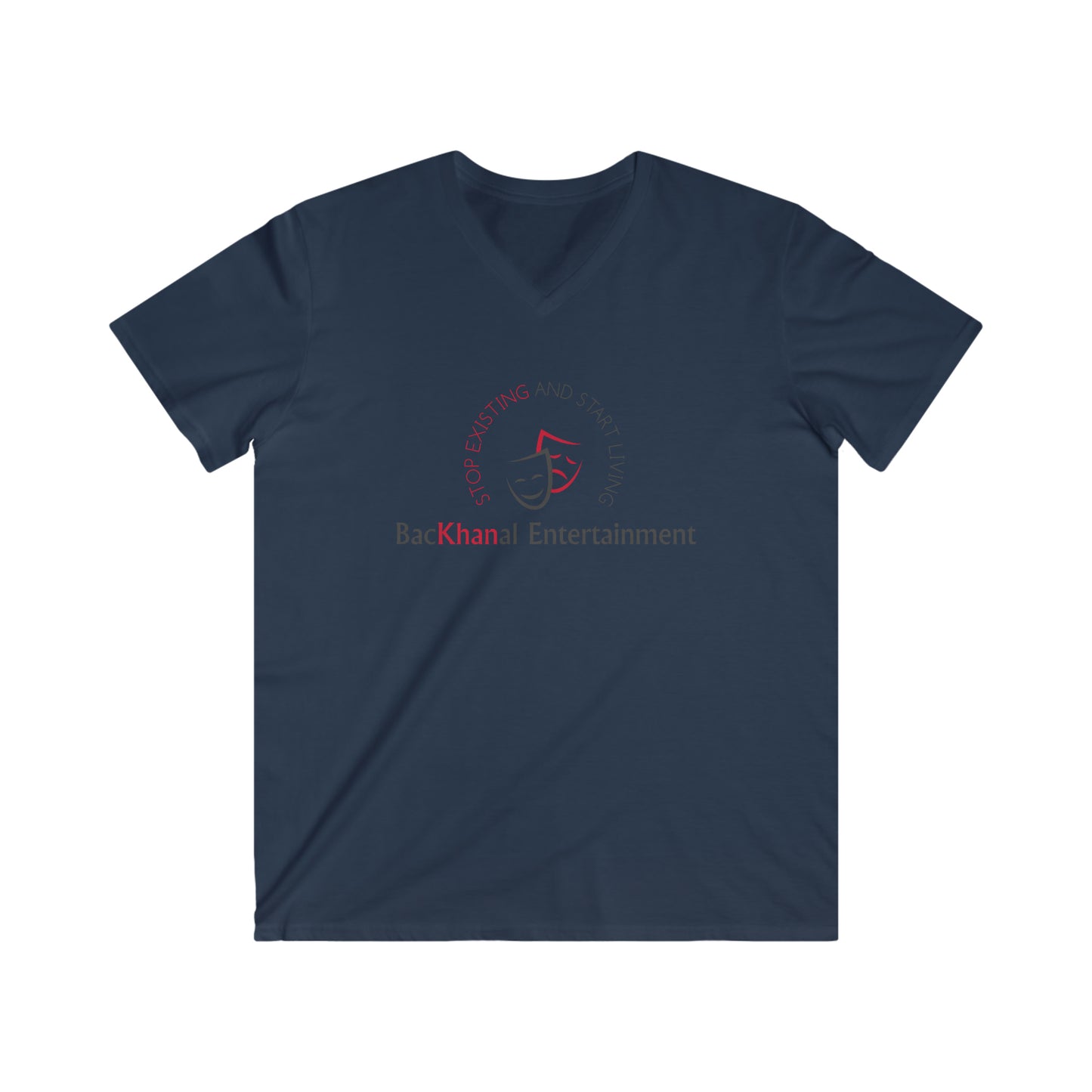 BACKHANAL ENTERTAINMENT Men's Fitted V-Neck Short Sleeve Tee