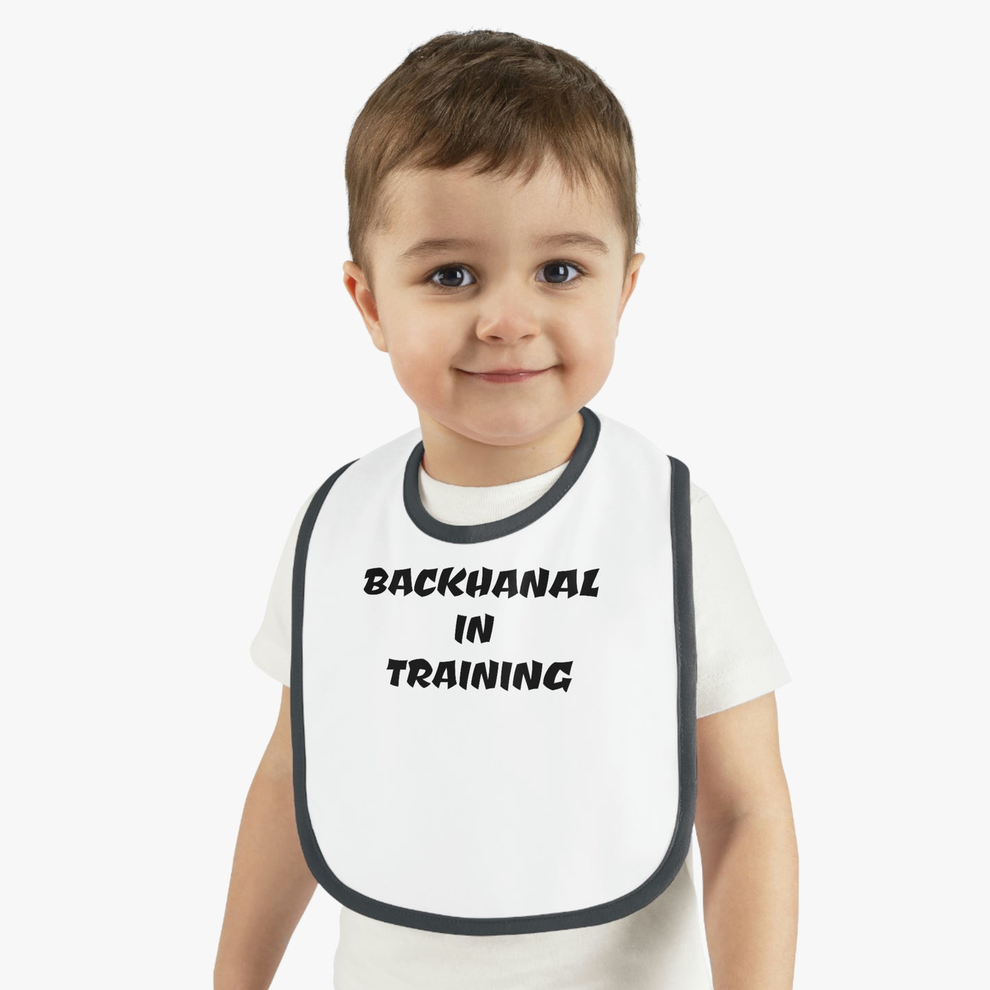 BACKHANAL IN TRAINING Baby Contrast Trim Jersey Bib
