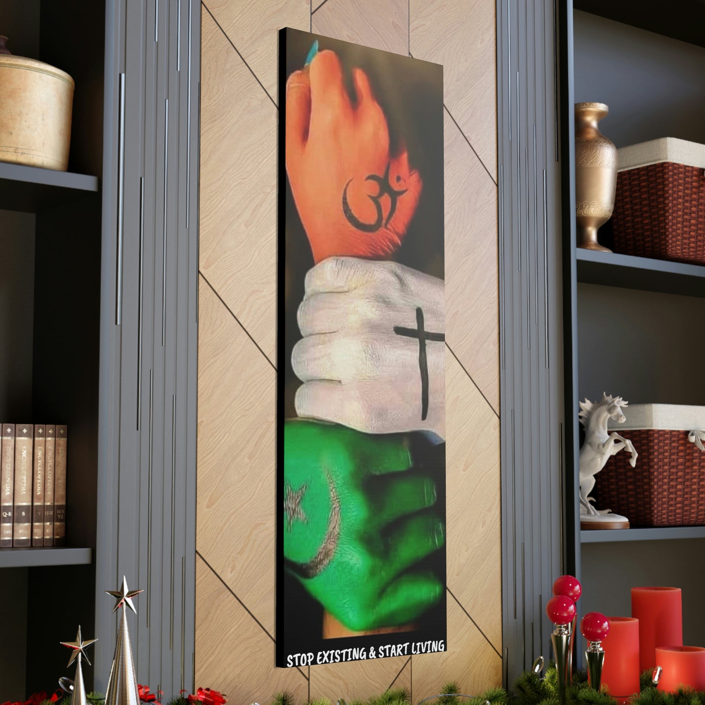 STOP EXISTING & START LIVING FAITH Canvas Gallery Wraps