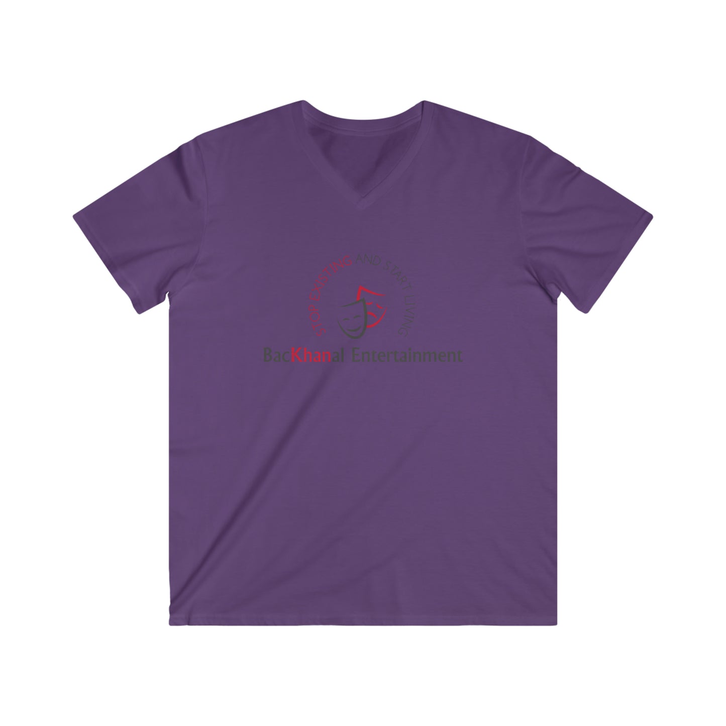 BACKHANAL ENTERTAINMENT Men's Fitted V-Neck Short Sleeve Tee