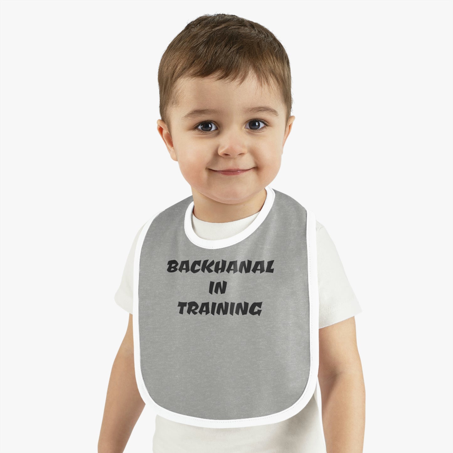 BACKHANAL IN TRAINING Baby Contrast Trim Jersey Bib