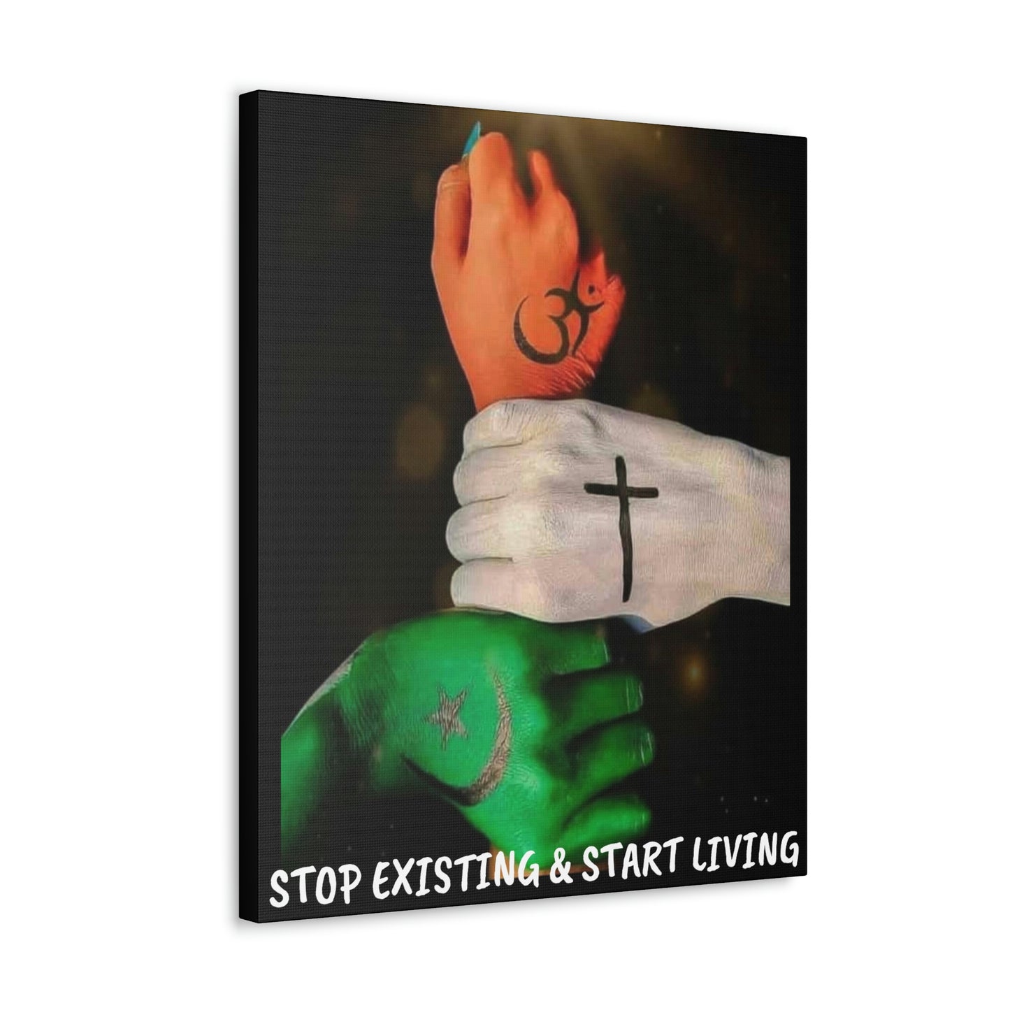 STOP EXISTING & START LIVING FAITH Canvas Gallery Wraps