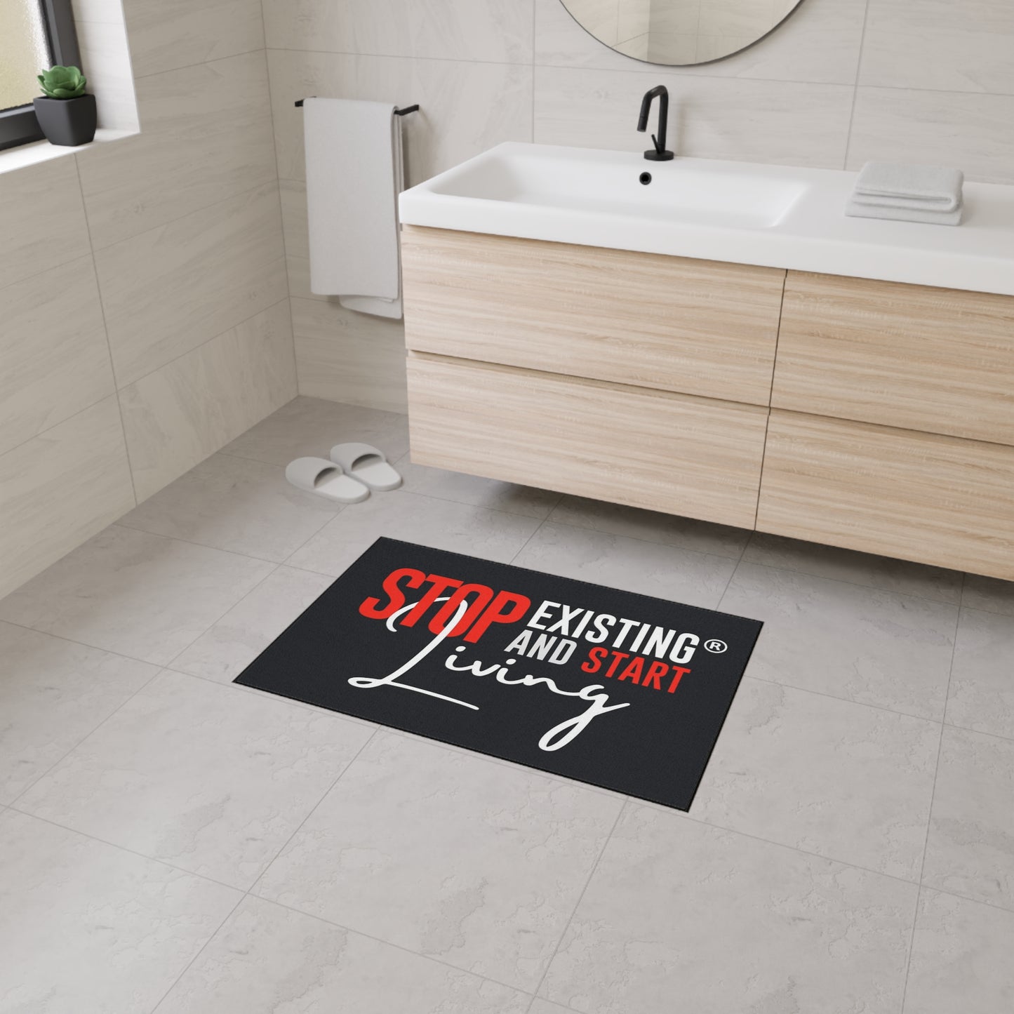 STOP EXISTING & START LIVING Heavy Duty Floor Mat