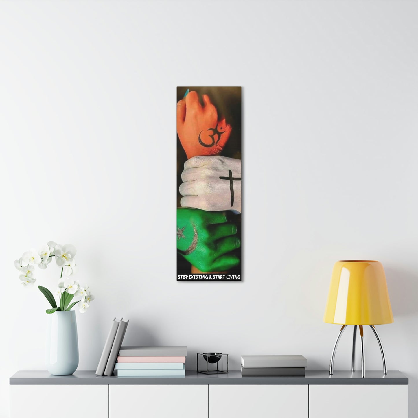 STOP EXISTING & START LIVING FAITH Canvas Gallery Wraps