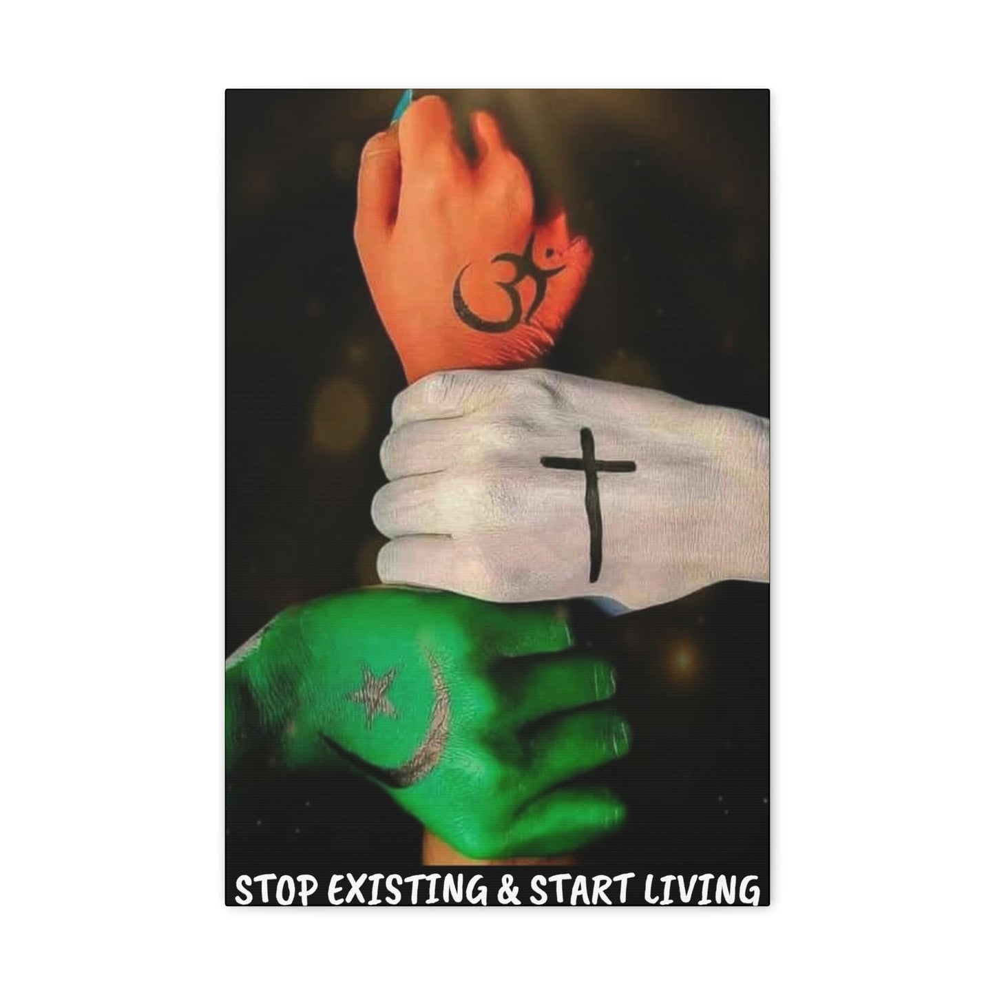 STOP EXISTING & START LIVING FAITH Canvas Gallery Wraps