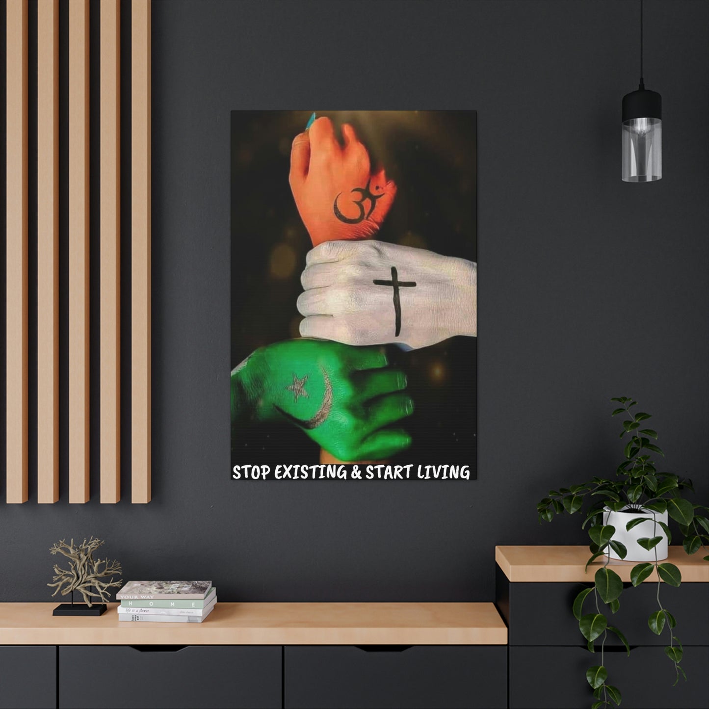 STOP EXISTING & START LIVING FAITH Canvas Gallery Wraps