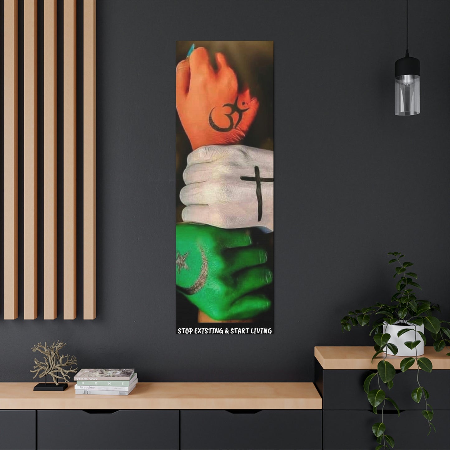 STOP EXISTING & START LIVING FAITH Canvas Gallery Wraps