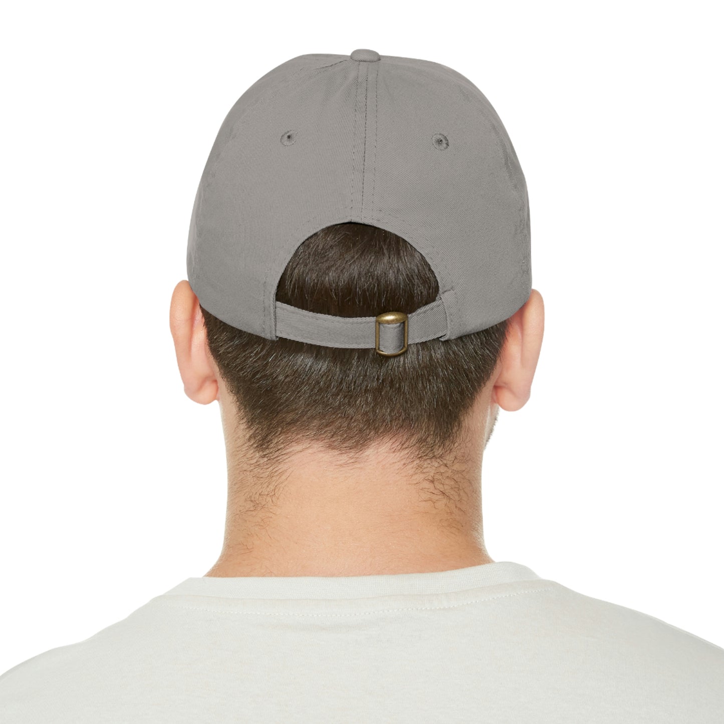 STOP EXISTING & START LIVING Dad Hat with Leather Patch (Round)