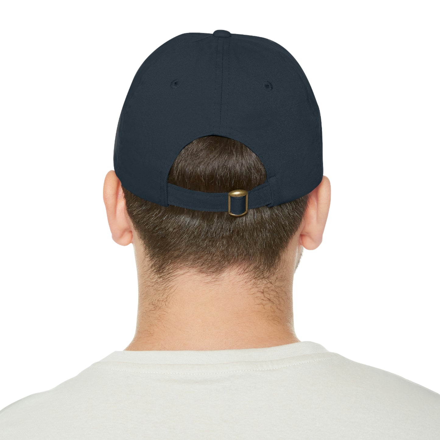 STOP EXISTING & START LIVING Dad Hat with Leather Patch (Round)