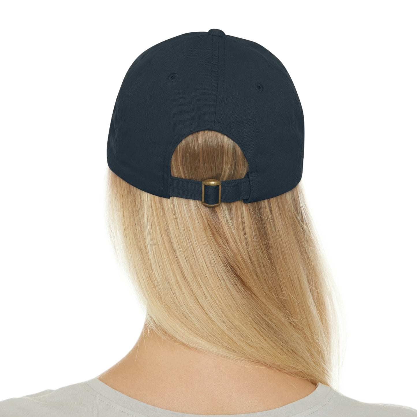 STOP EXISTING & START LIVING Dad Hat with Leather Patch (Round)