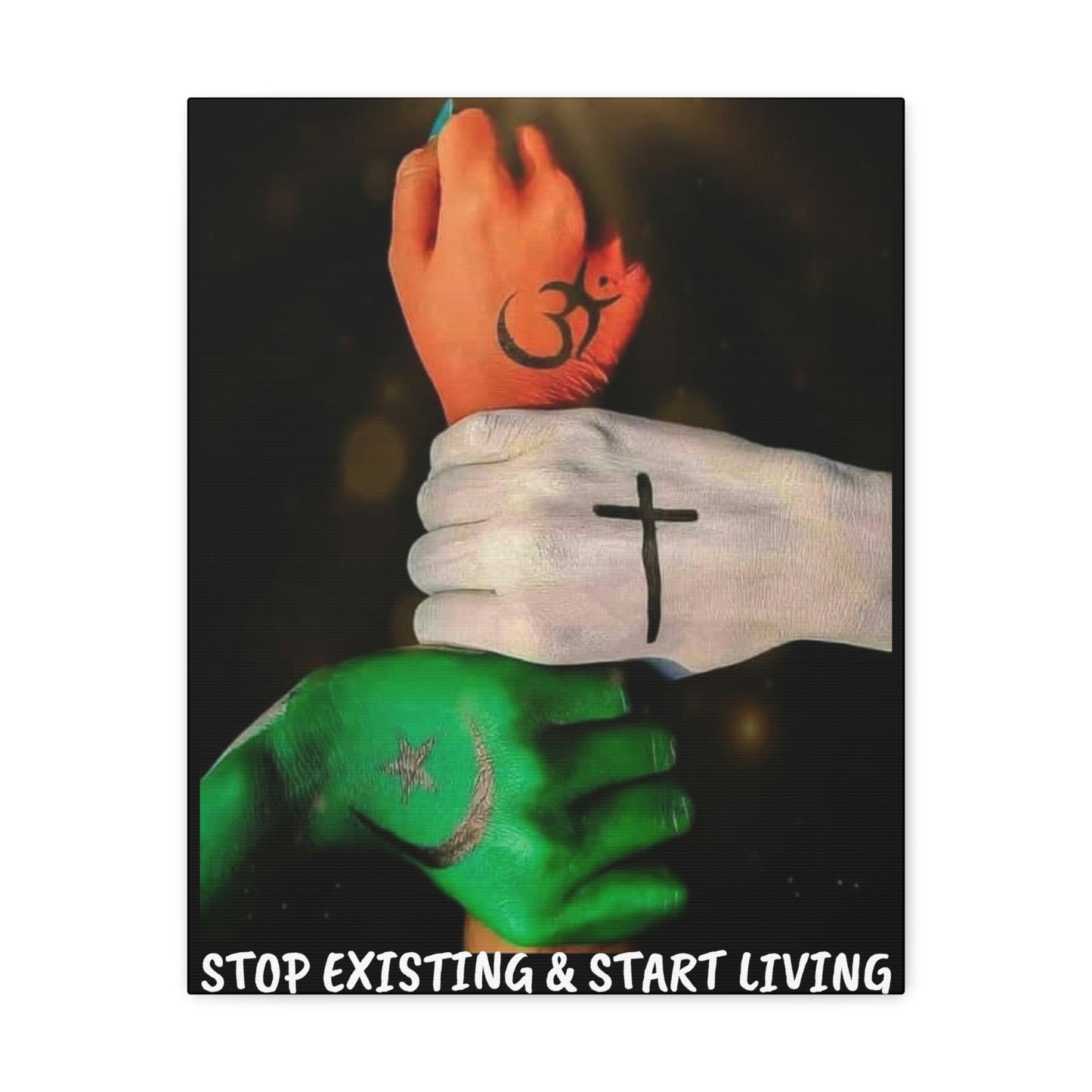 STOP EXISTING & START LIVING FAITH Canvas Gallery Wraps