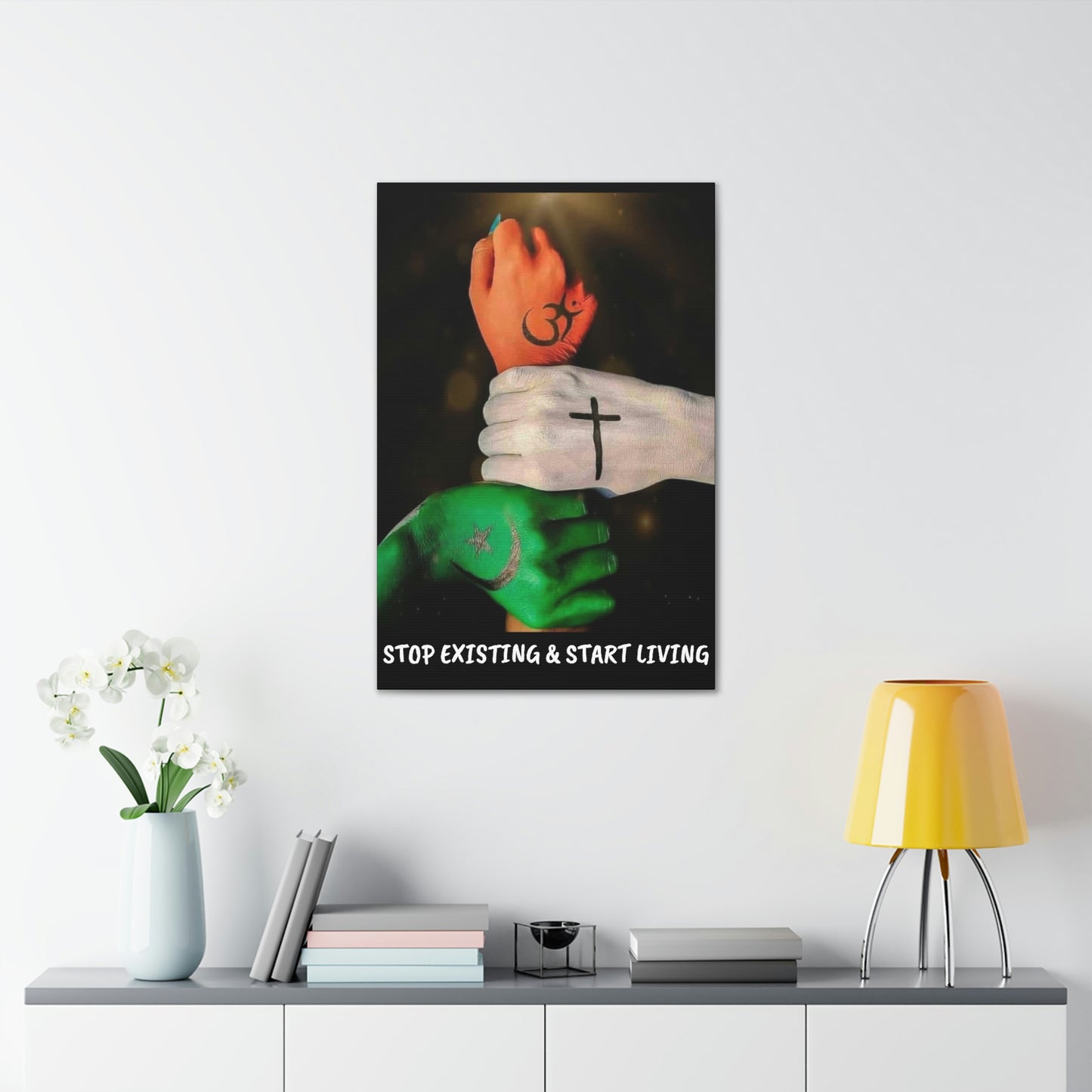 STOP EXISTING & START LIVING FAITH Canvas Gallery Wraps