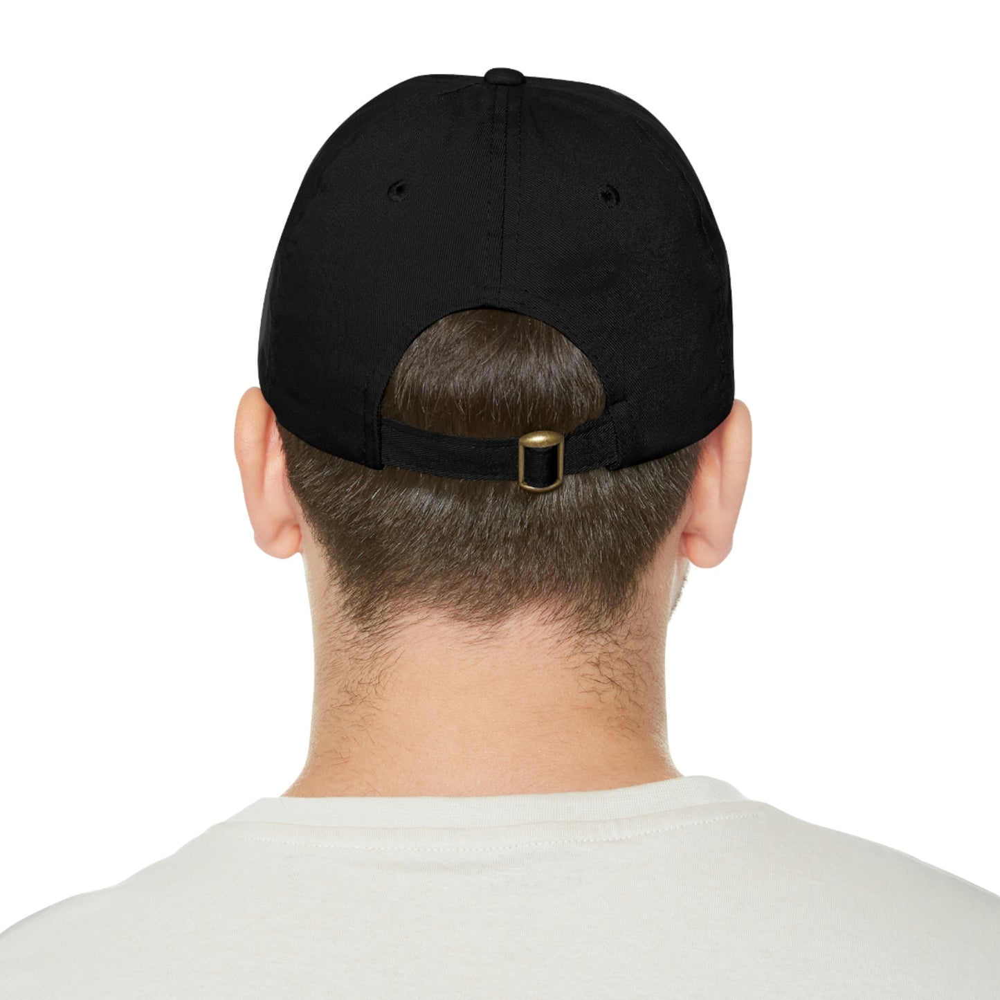 STOP EXISTING & START LIVING Dad Hat with Leather Patch (Round)