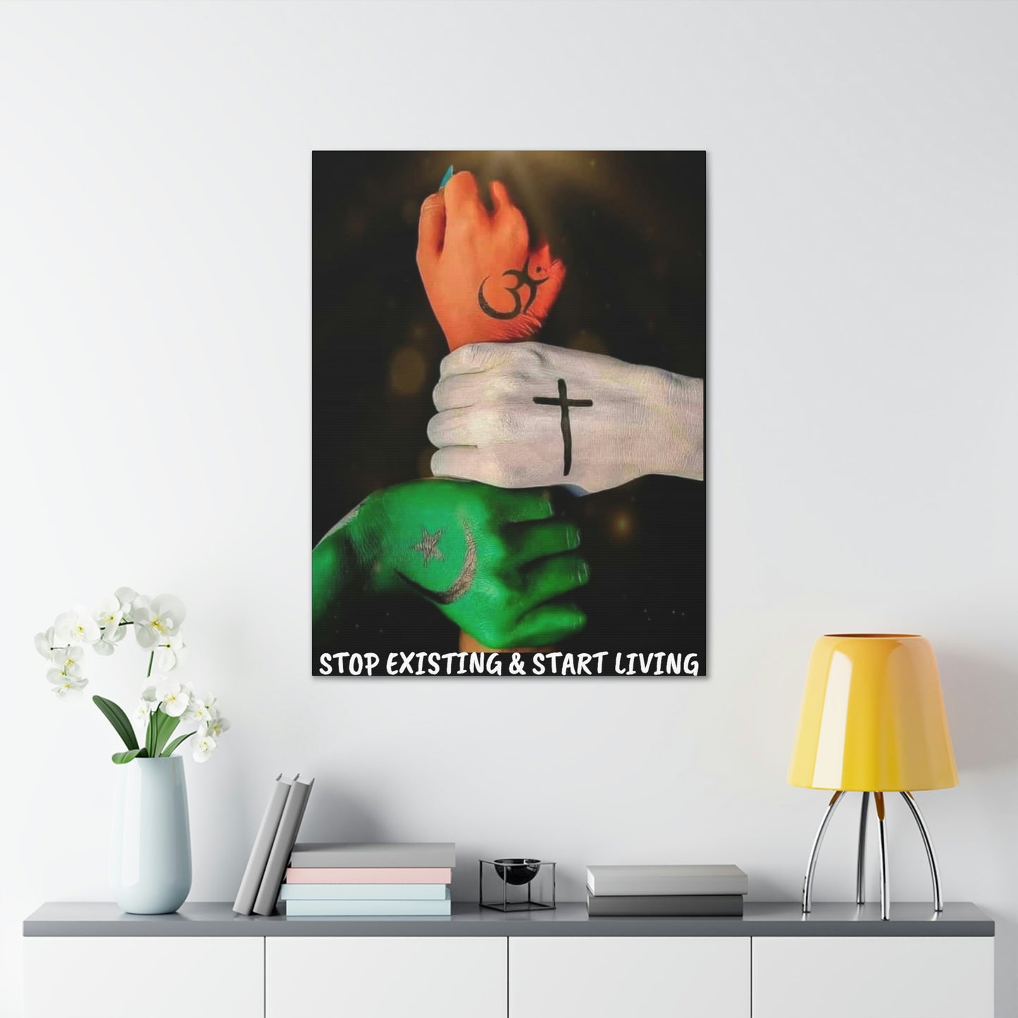 STOP EXISTING & START LIVING FAITH Canvas Gallery Wraps