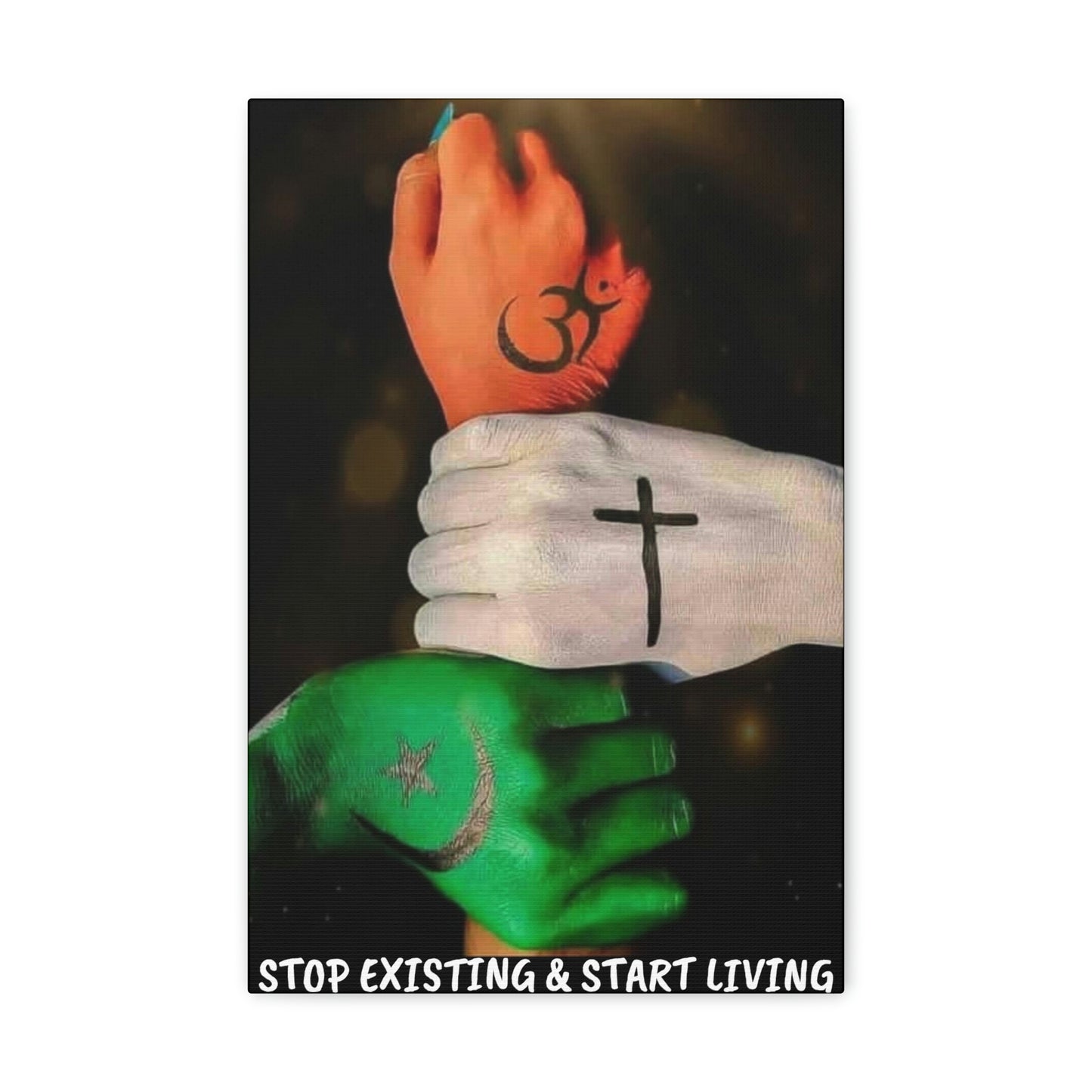 STOP EXISTING & START LIVING FAITH Canvas Gallery Wraps