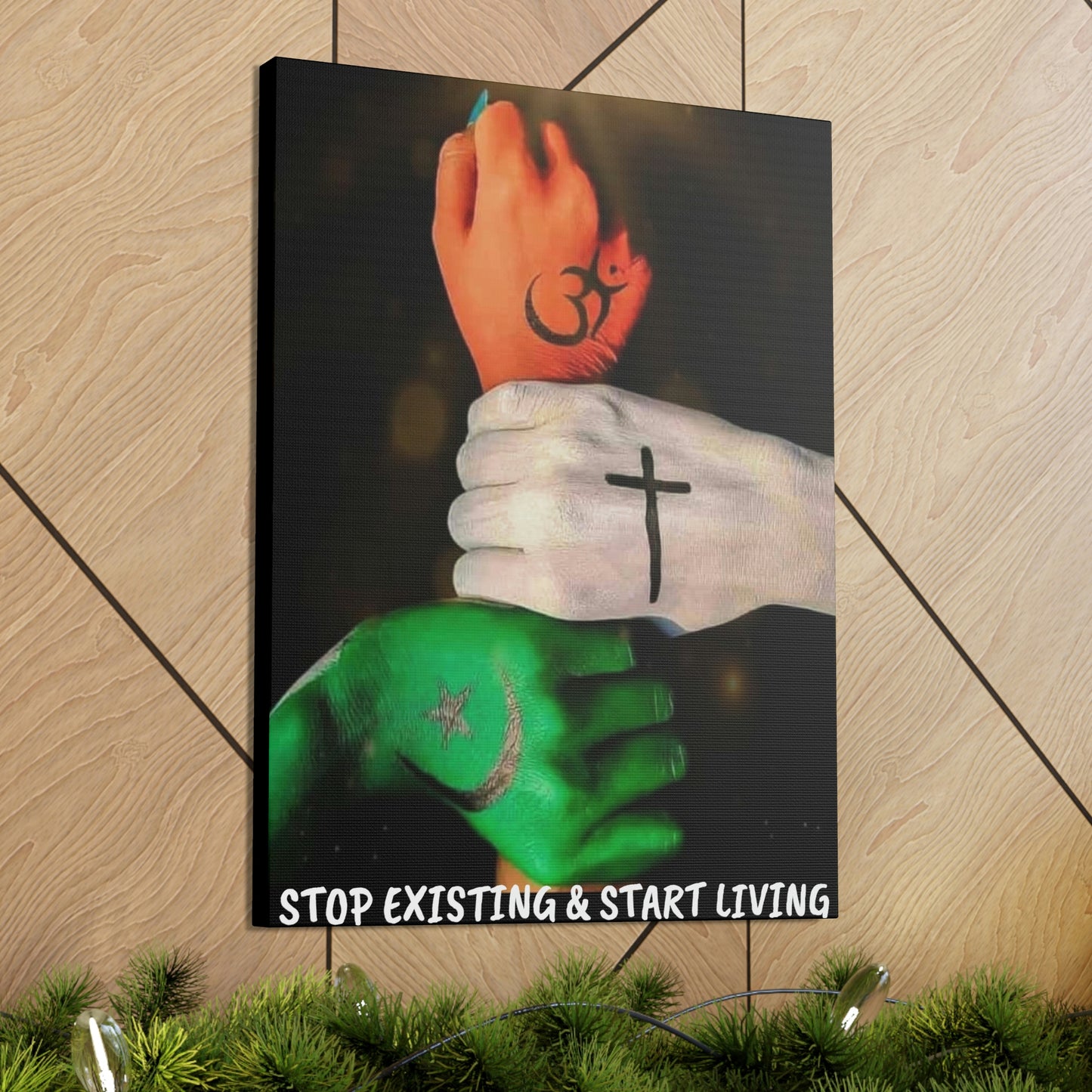 STOP EXISTING & START LIVING FAITH Canvas Gallery Wraps